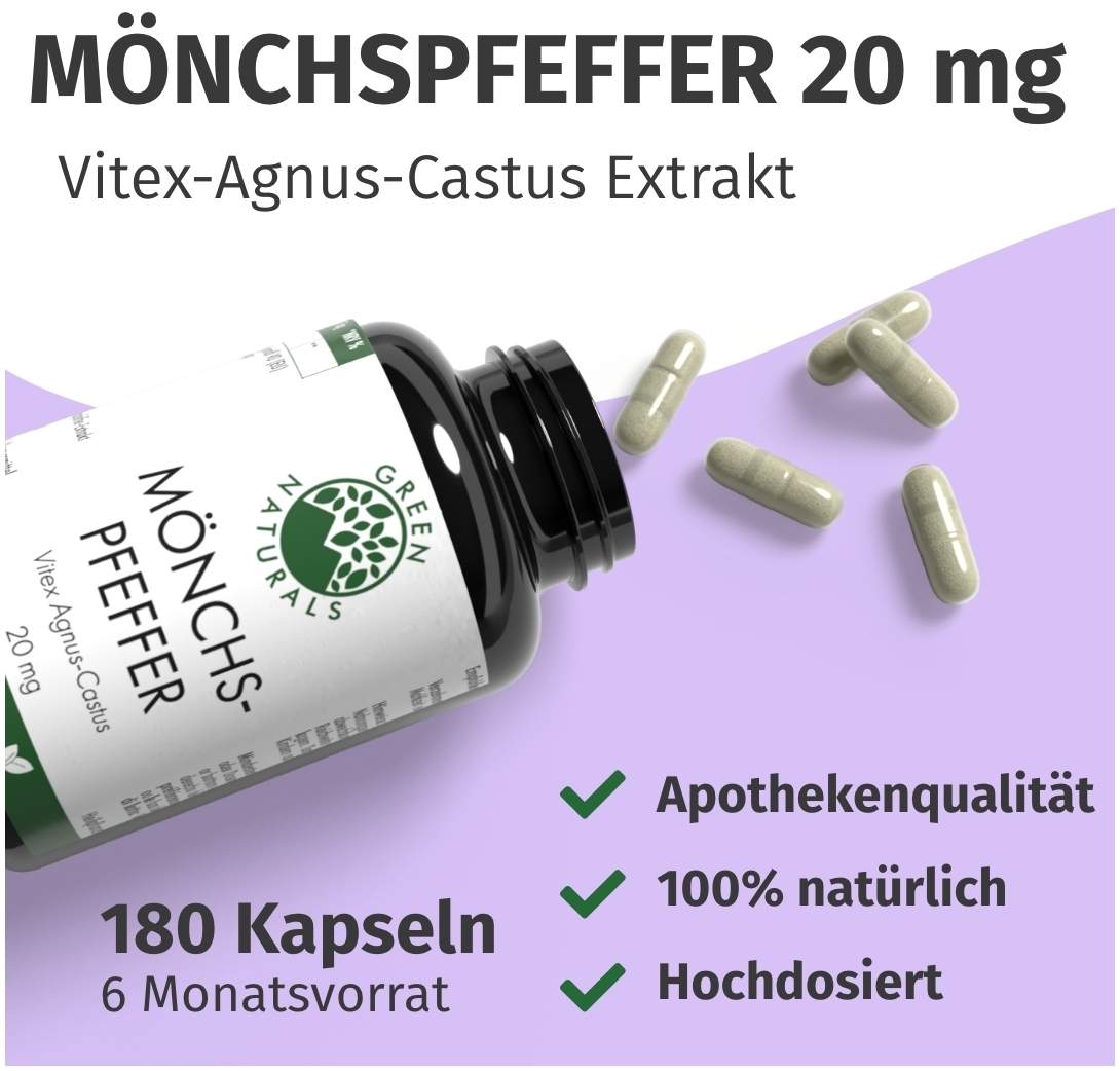 Green Naturals Mönchspfeffer 20mg Hochdosiert 180 Kapseln