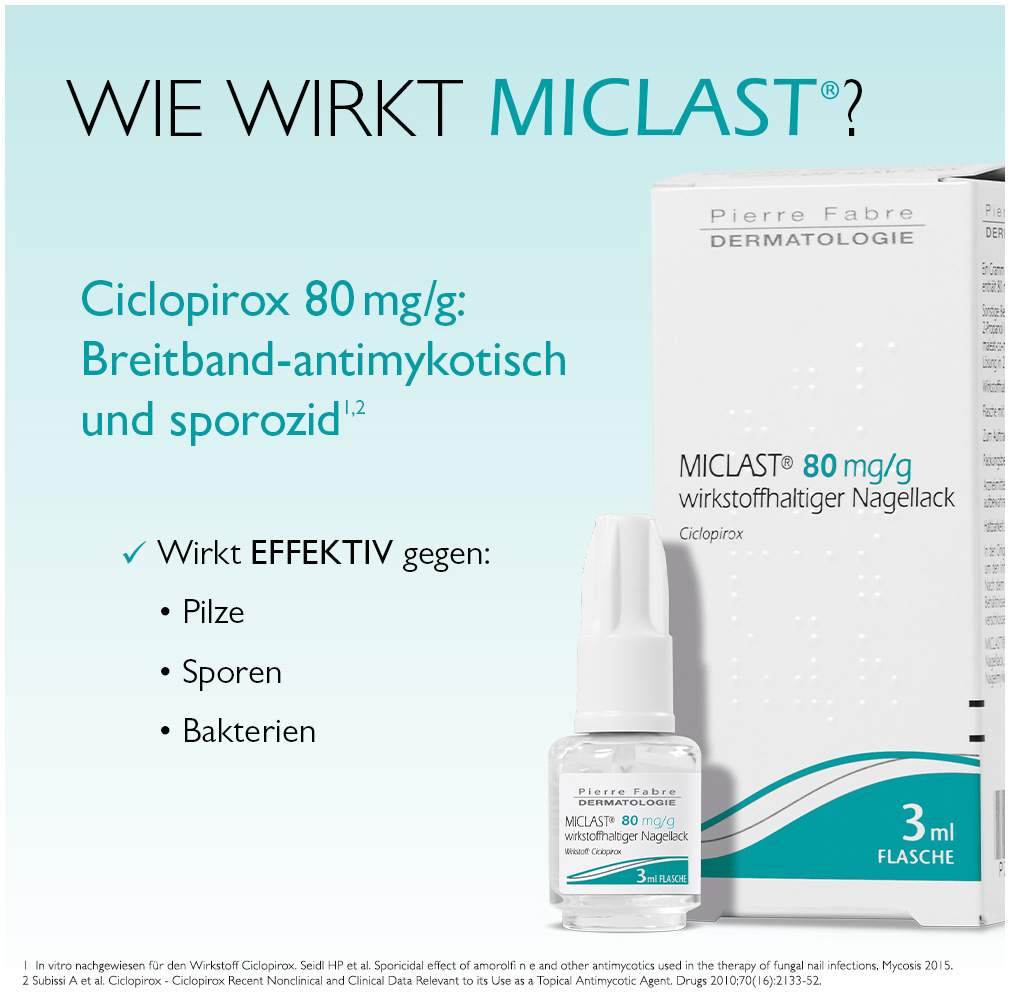 Miclast 80 mg pro g wirkstoffhaltiger Nagellack 3 ml