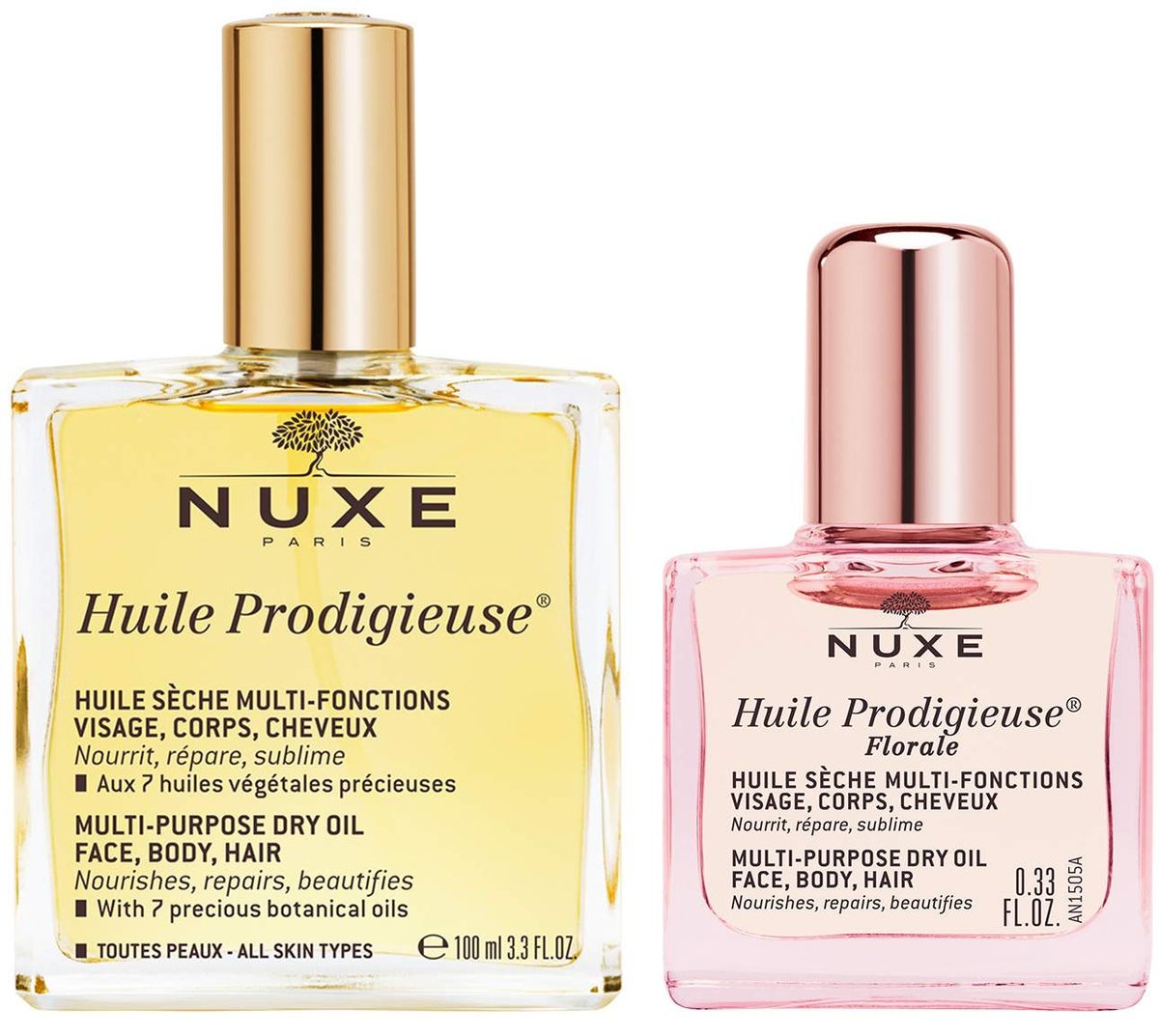 NUXE Huile Prodigieuse NF 100 ml + gratis Huile Prodigieuse Florale 10 ml