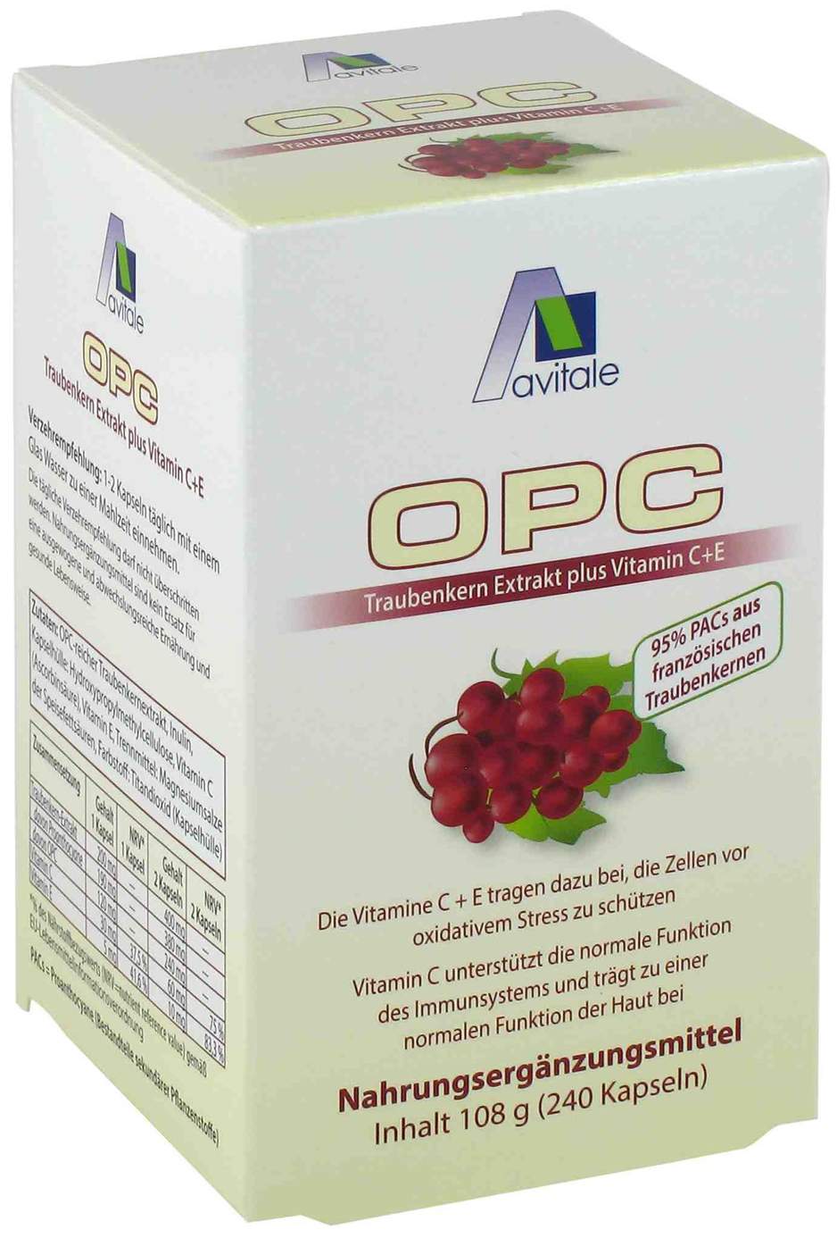 Avitale OPC Traubenkern Vegi 240 Kapseln