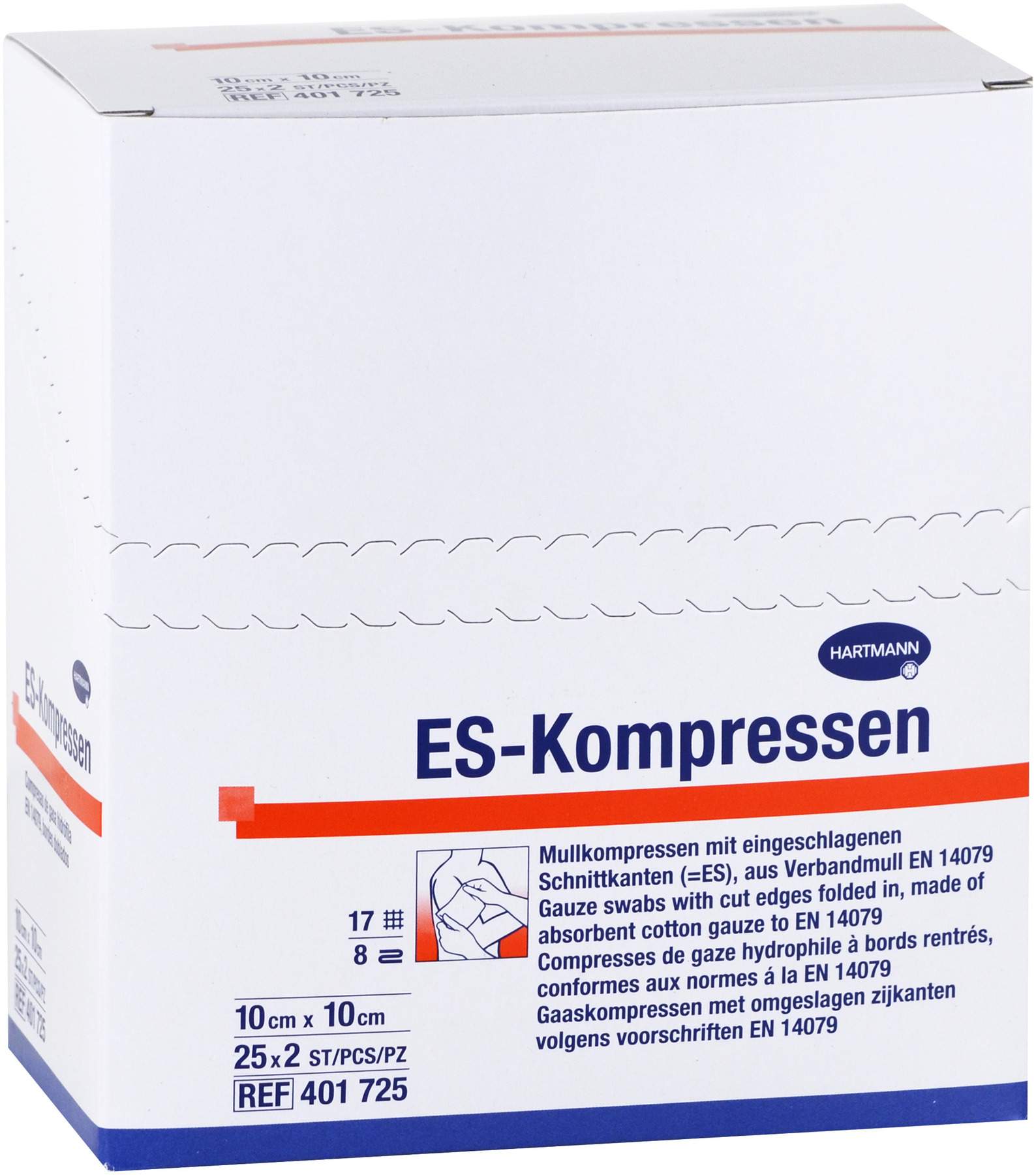 Es Kompressen Steril 10 X 10 cm 8fach Cpc 25 X 2 Kompressen