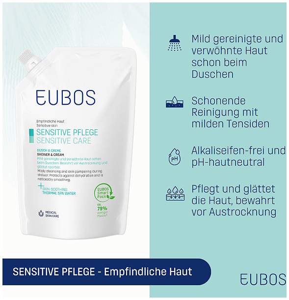 Eubos Sensitive Dusch & Creme 400 ml Nachfüllbeutel