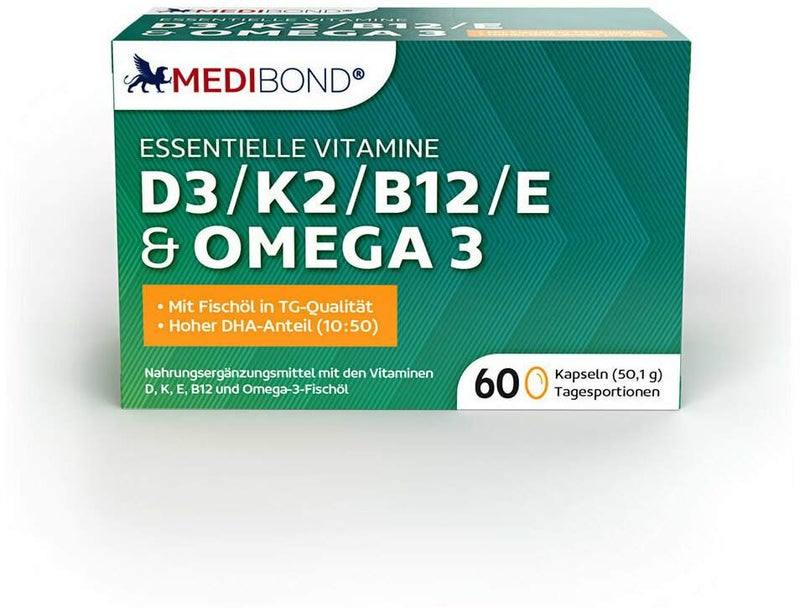 MEDIBOND D3, K2, B12, E & Omega 3