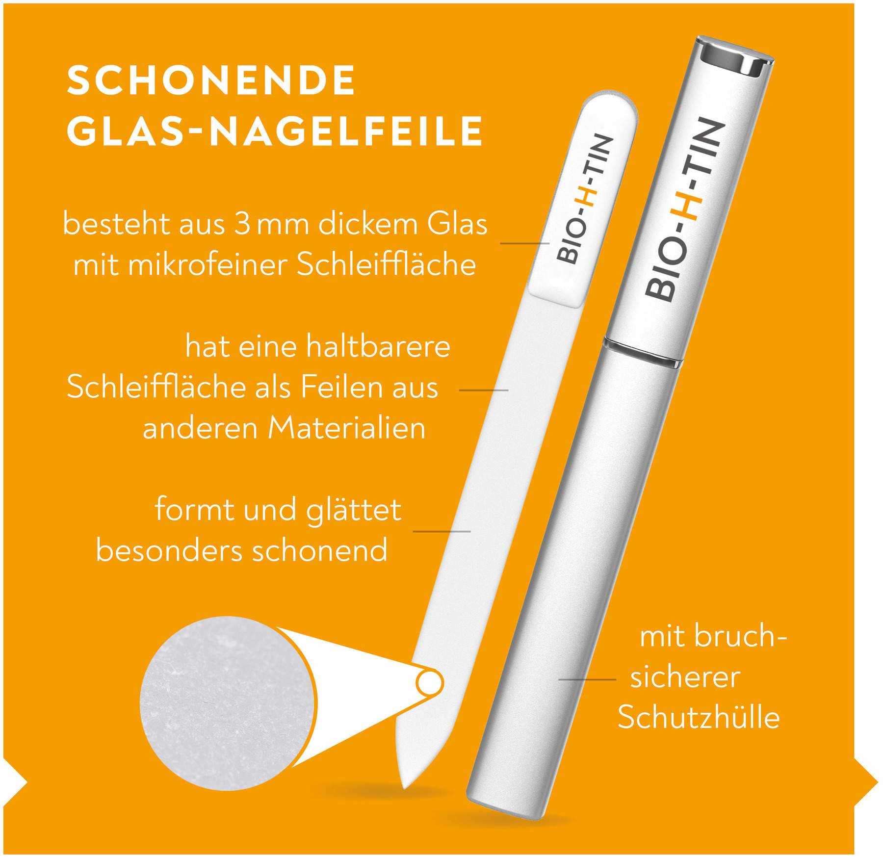 Bio-H-Tin Glas Nagelfeile
