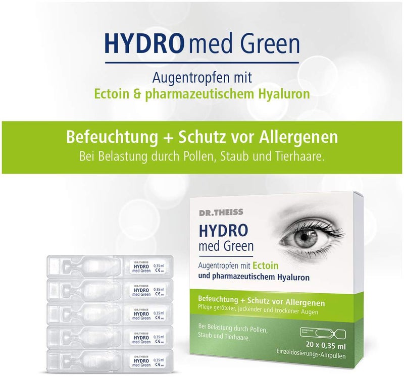 Dr.Theiss Hydro med Green Augentropfen 20 x 0,35 ml Einzeldosispipetten