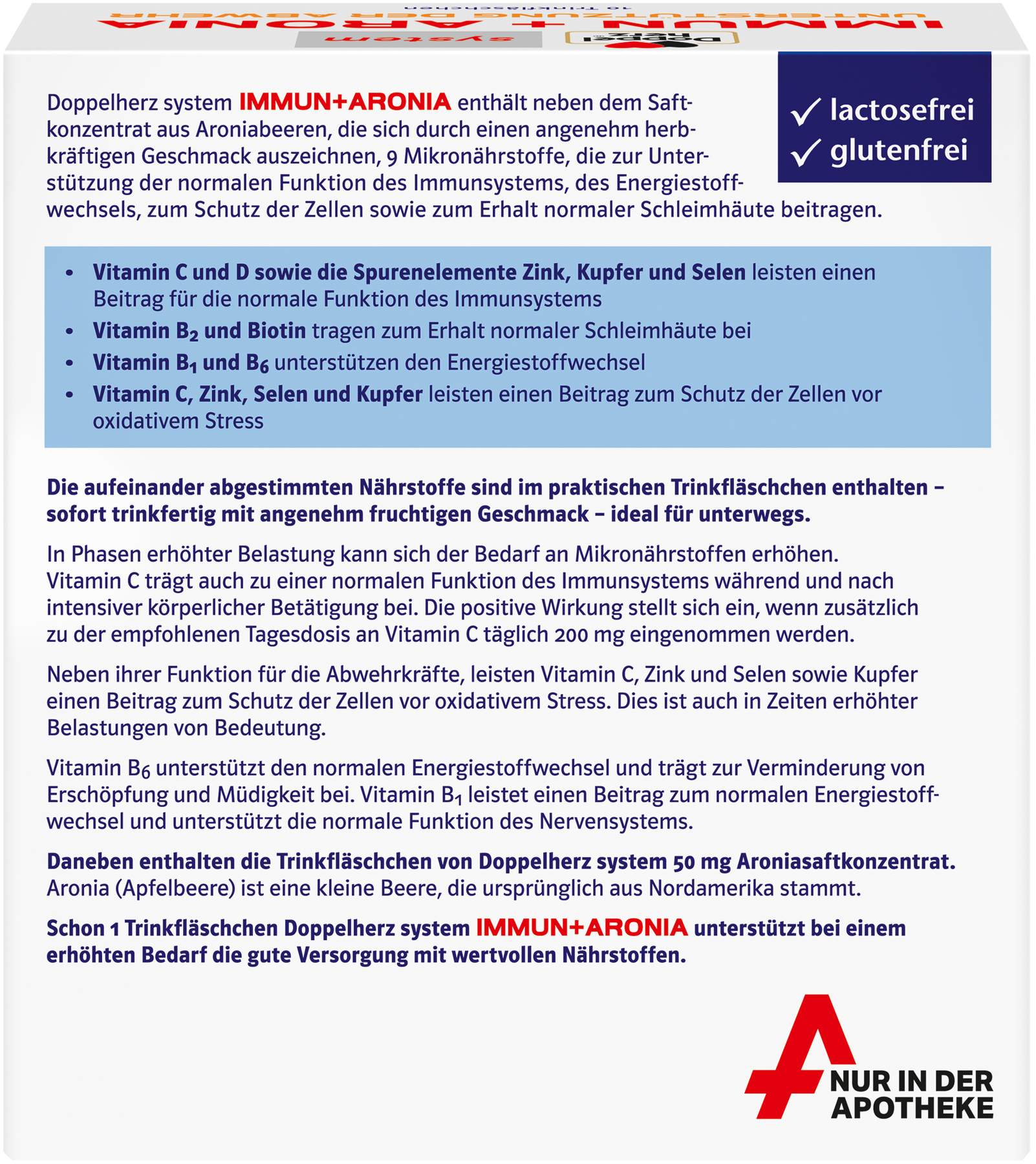 Doppelherz System Immun+aronia 10 Trinkampullen