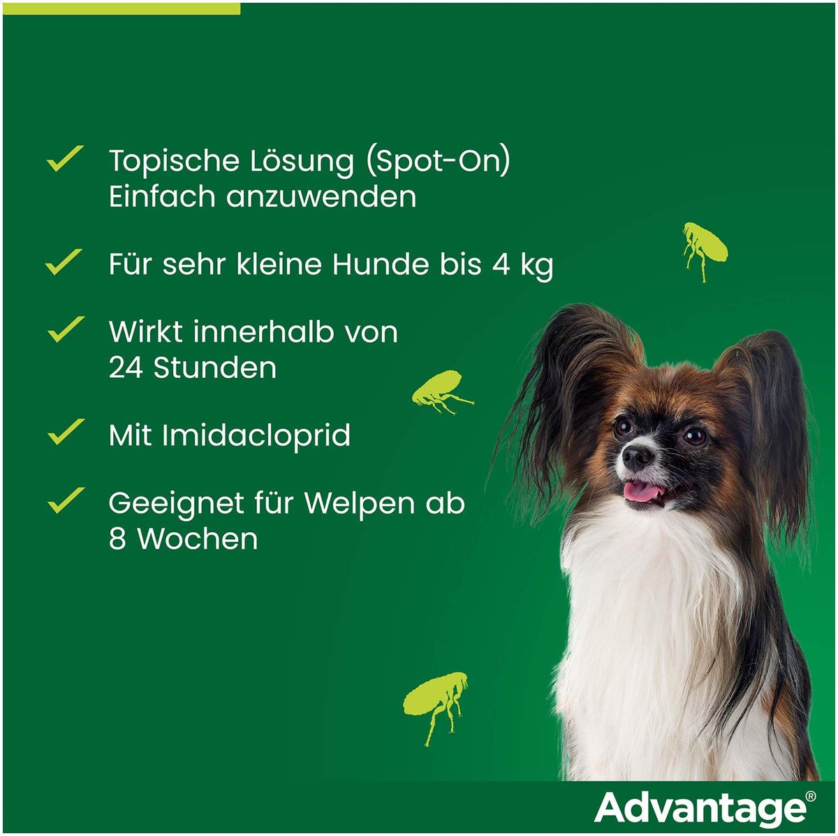 Advantage 40 Lösung für Hunde bis 4 kg 4 Einzeldosispipetten