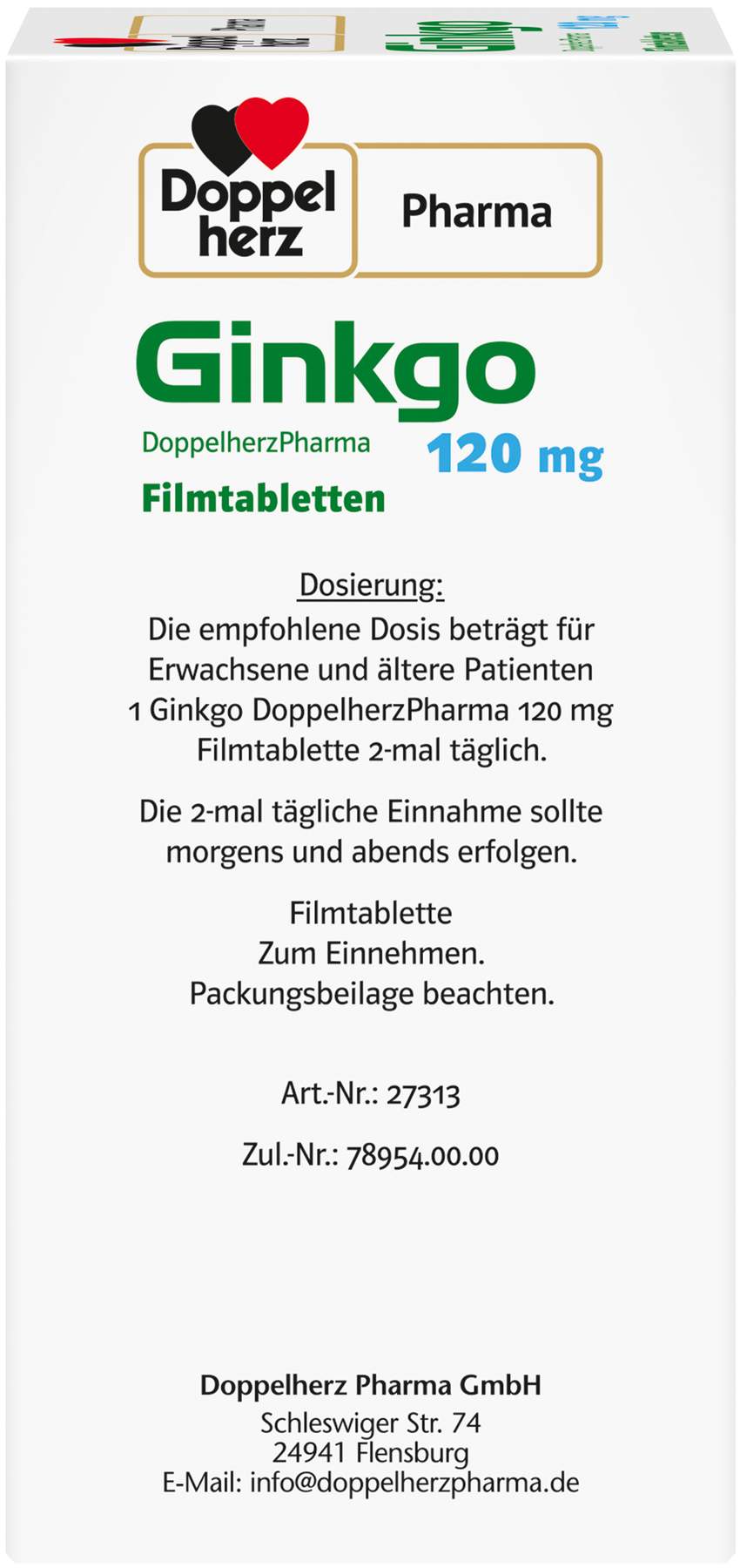 Ginkgo Doppelherzpharma 120 mg 120 Filmtabletten