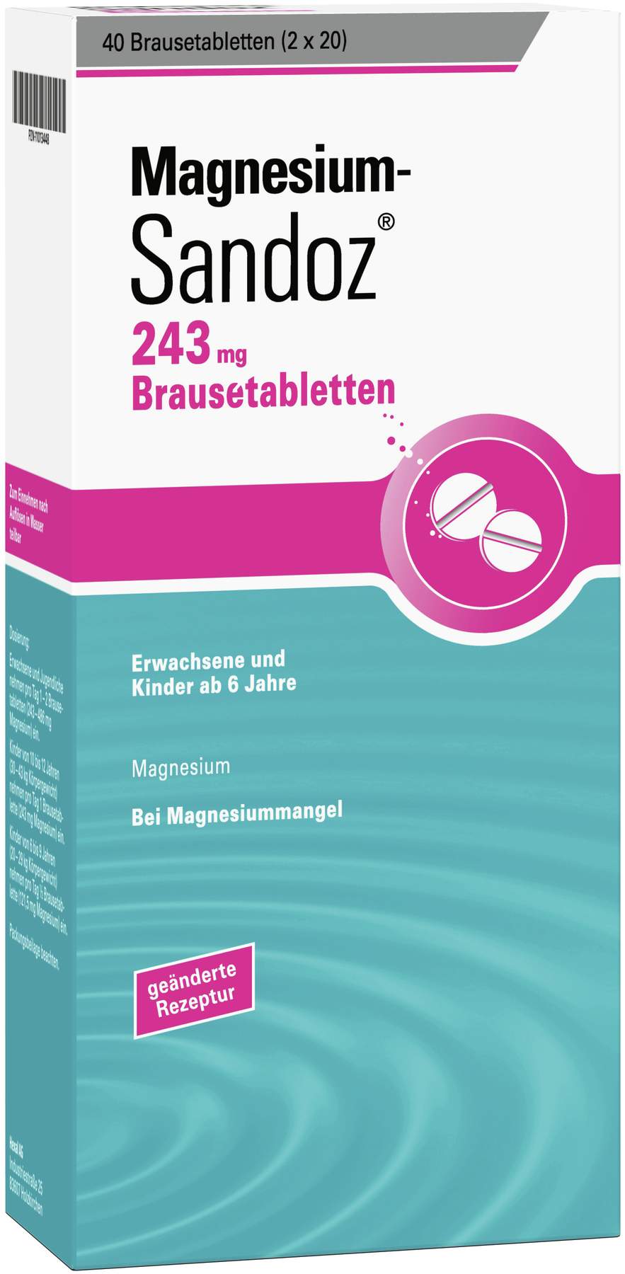 Magnesium Sandoz 243 mg 40 Brausetabletten