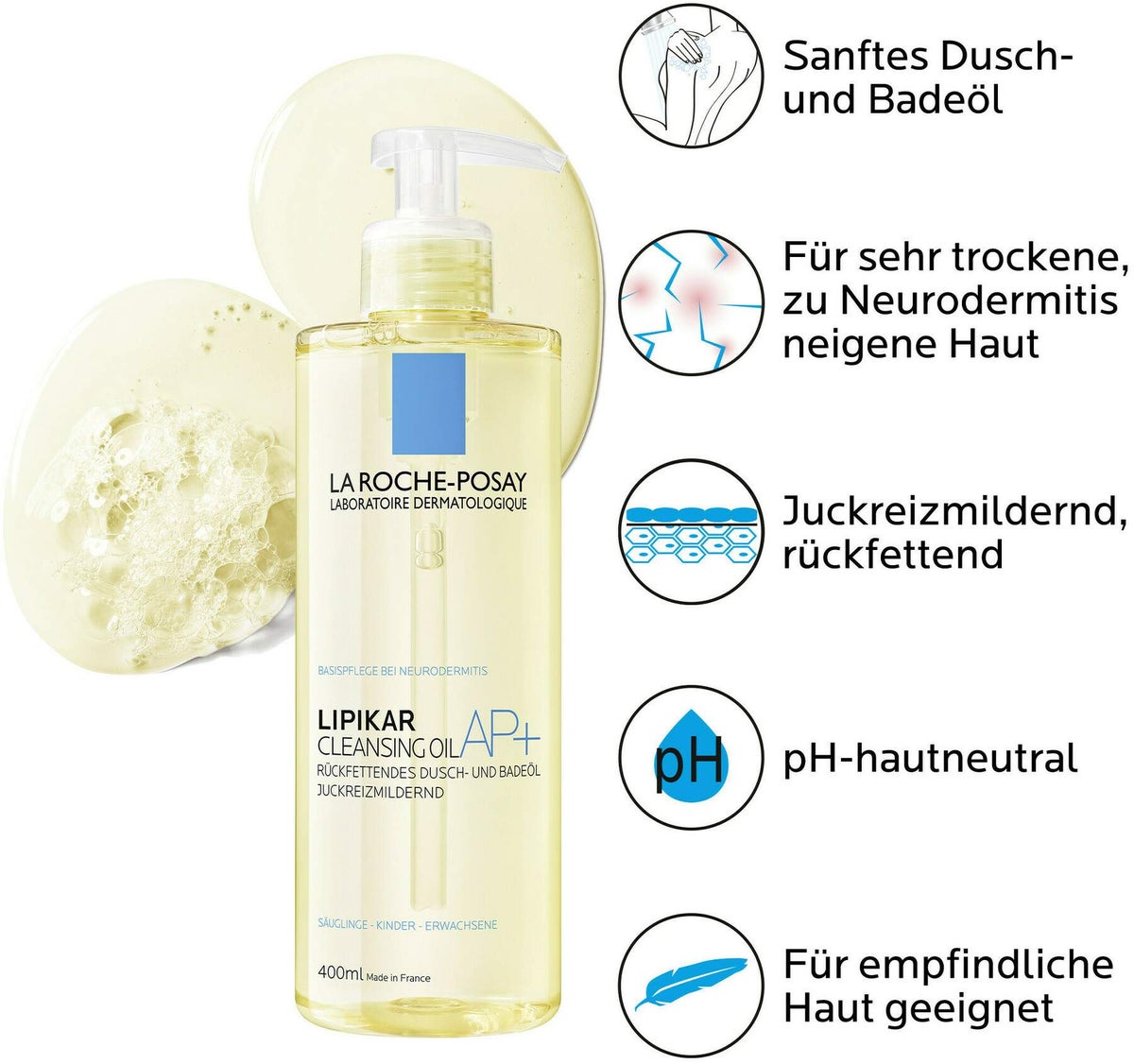 La Roche Posay Lipikar Dusch- und Badeöl AP+ 400 ml