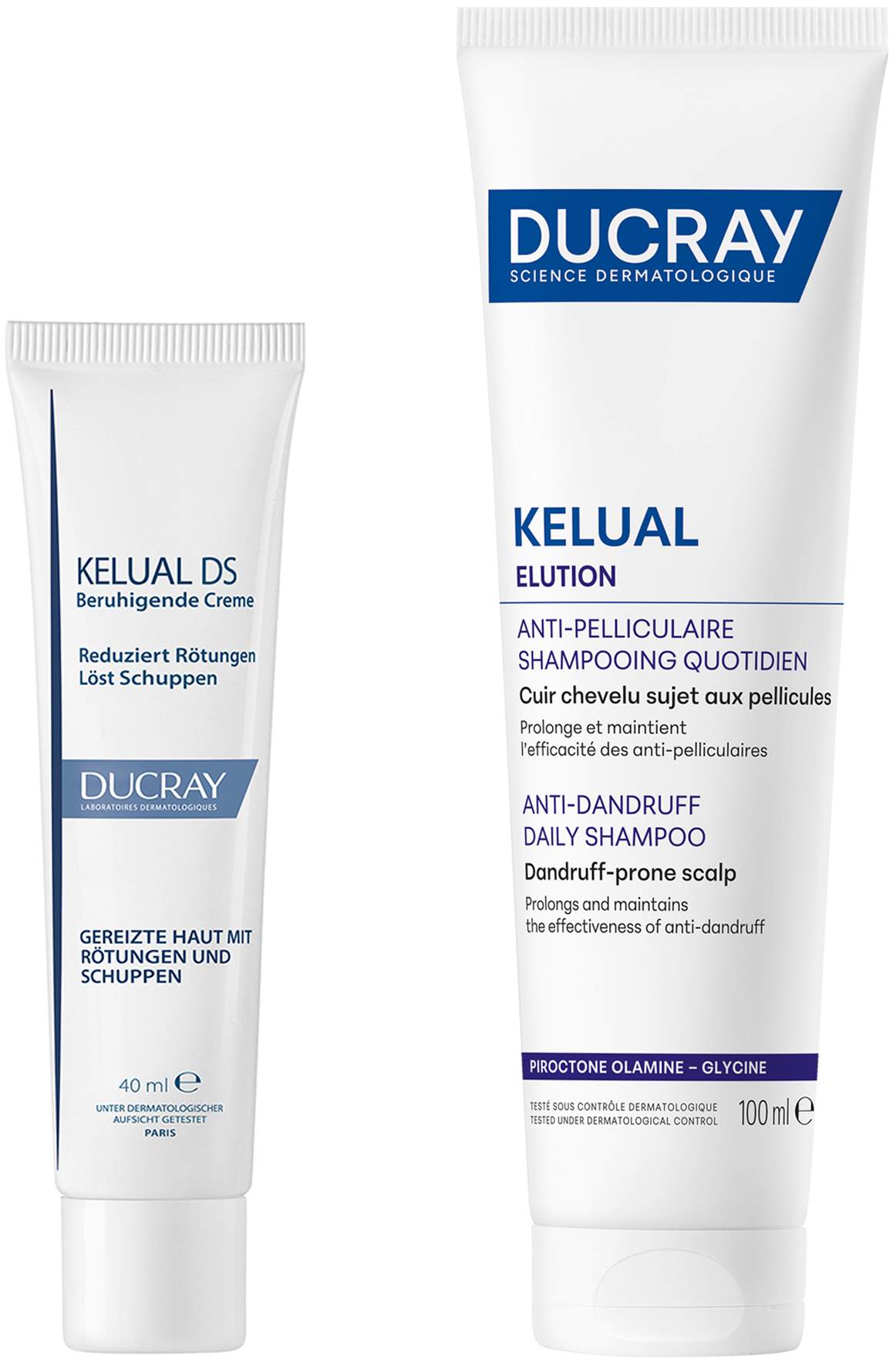 Ducray Kelual DS Creme beruhigende Anti-Schuppen Creme 40 ml + gratis Elution ausgleichs Shampoo 100 ml