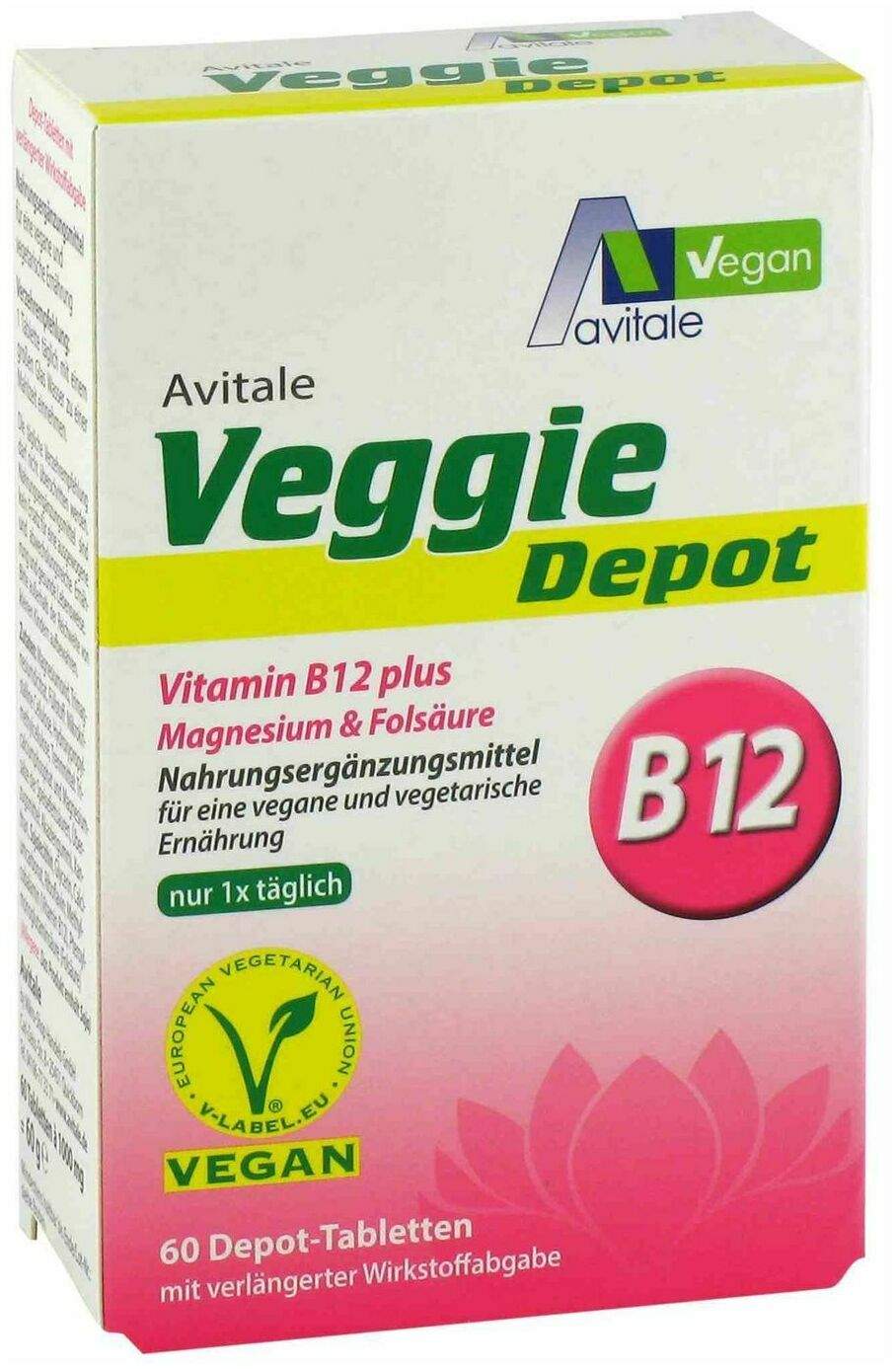 Veggie Depot Vitamin B12 + Magnesium + Folsäure 60 Tabletten