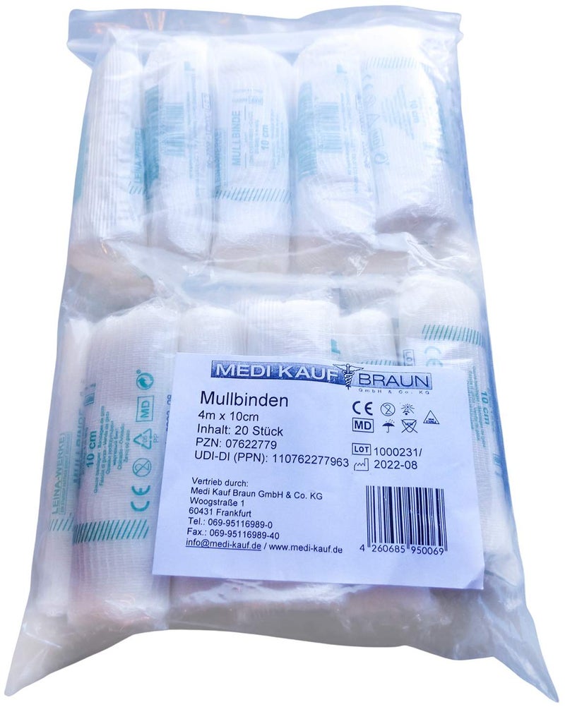 Mullbinden 10 cm X 4 M 20 Stück