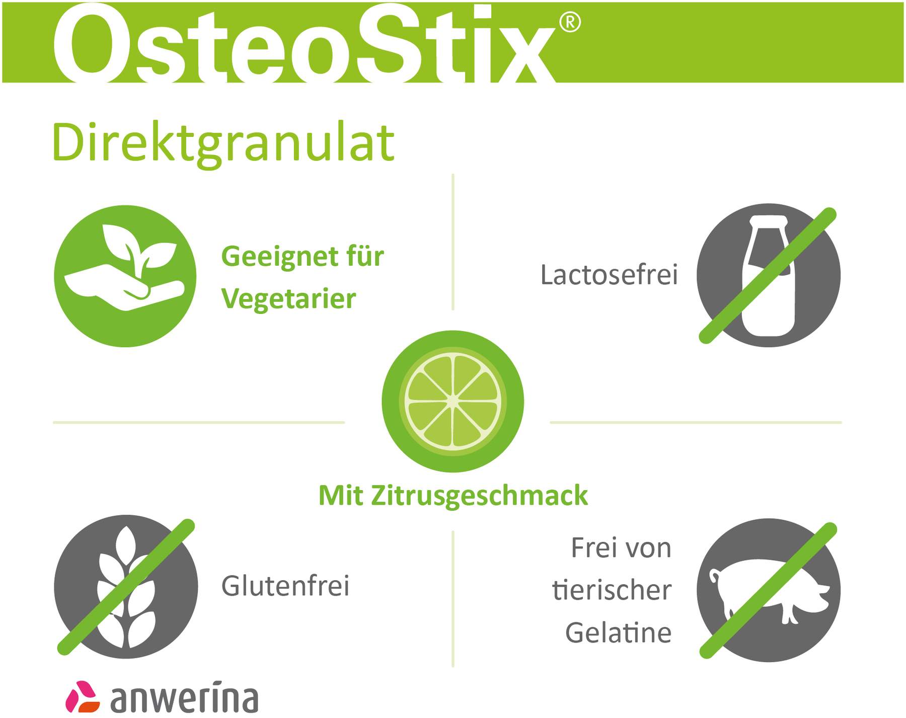 OsteoStix 500 mg-1000 I.E. Direktgranulat Beutel 60 Stück