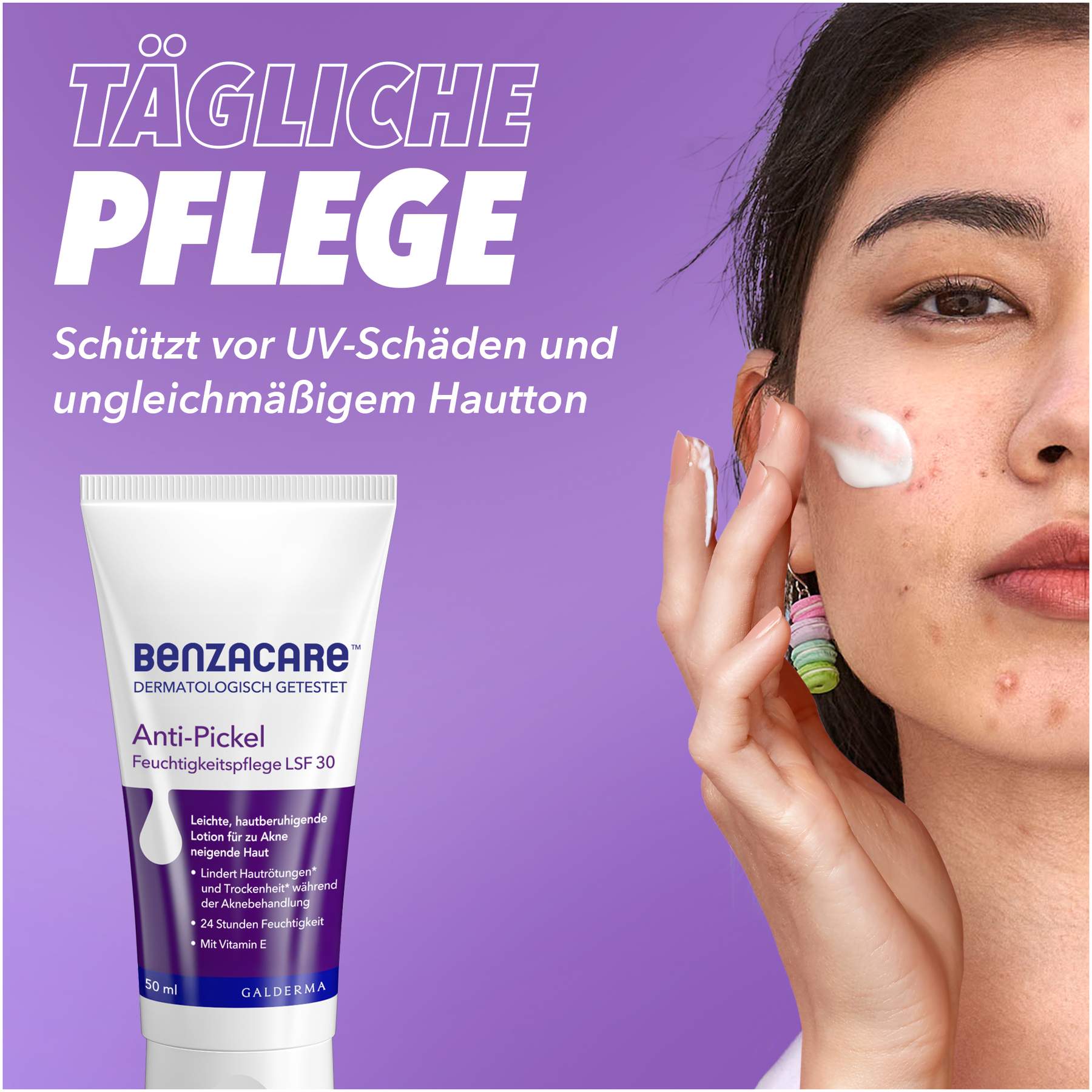 Benzacare Anti-Pickel Feuchtigkeitspflege LSF 30 50 ml