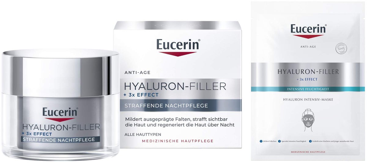 Eucerin Hyaluron Filler Nachtpflege 50 ml + gratis Eucerin Anti Age Hyaluron Filler Intensiv Maske 1 Stück