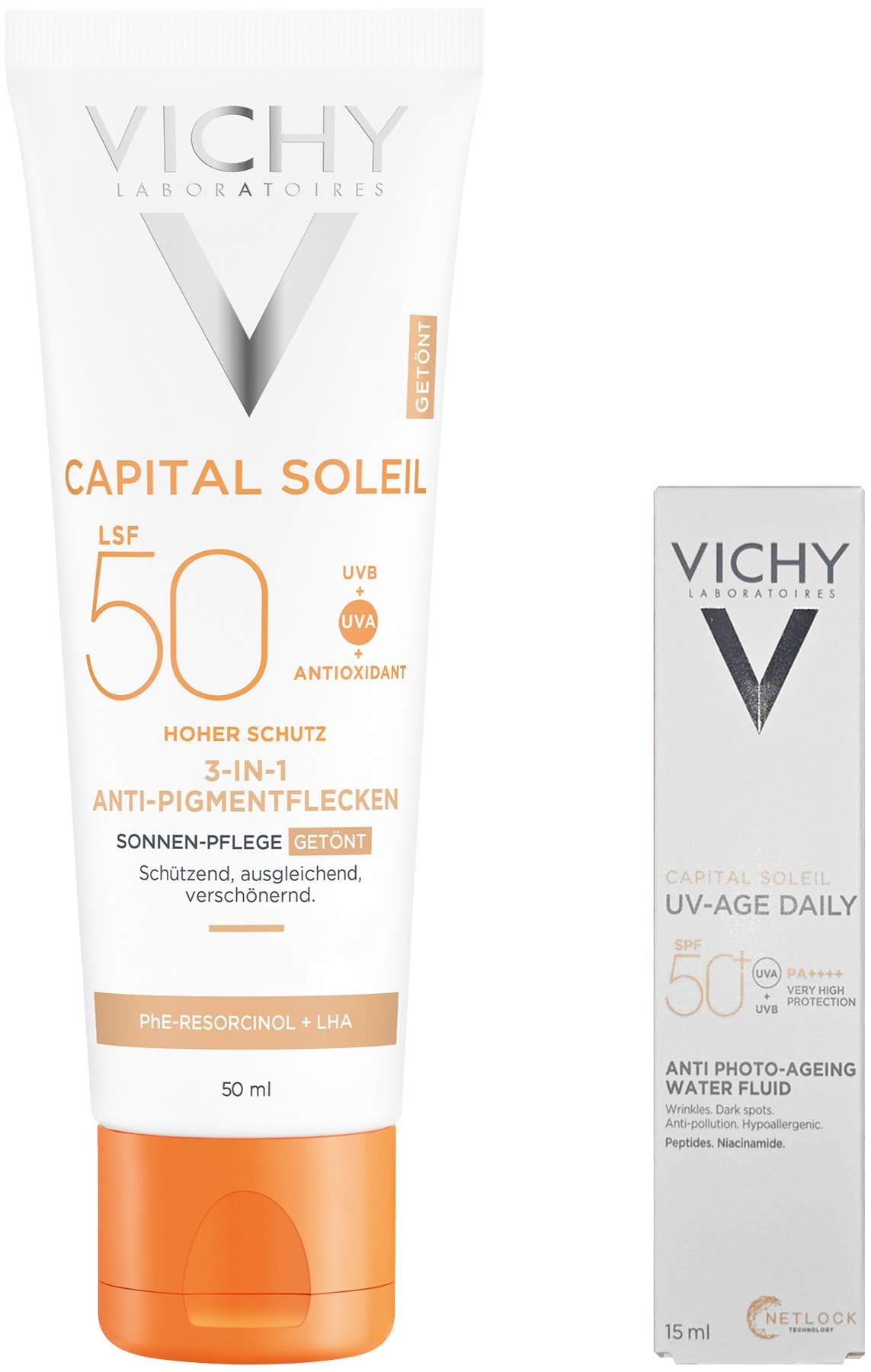 Vichy Capital Soleil Anti-Pigmentflecken LSF50+ 50 ml Creme + gratis Vichy Capital Soleil UV-Age LSF 50+ 15 ml