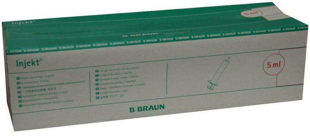 Braun Injekt Solo 5 ml Luer - Ansatz,  Exzentrisch 100 Spritzen