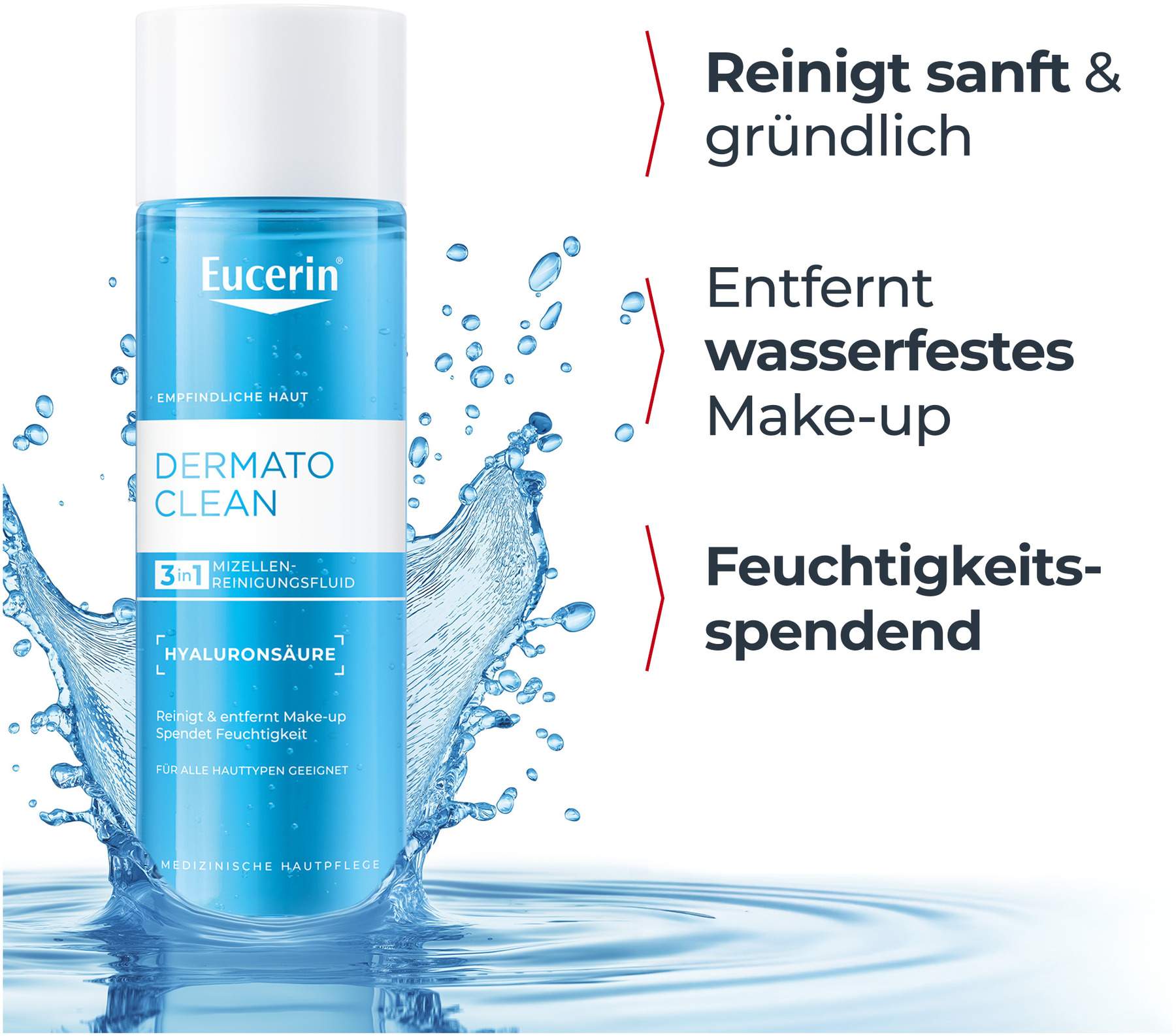 Eucerin Dermatoclean Hyaluron Mizellen Reinigungsfluid 3in1  400 ml