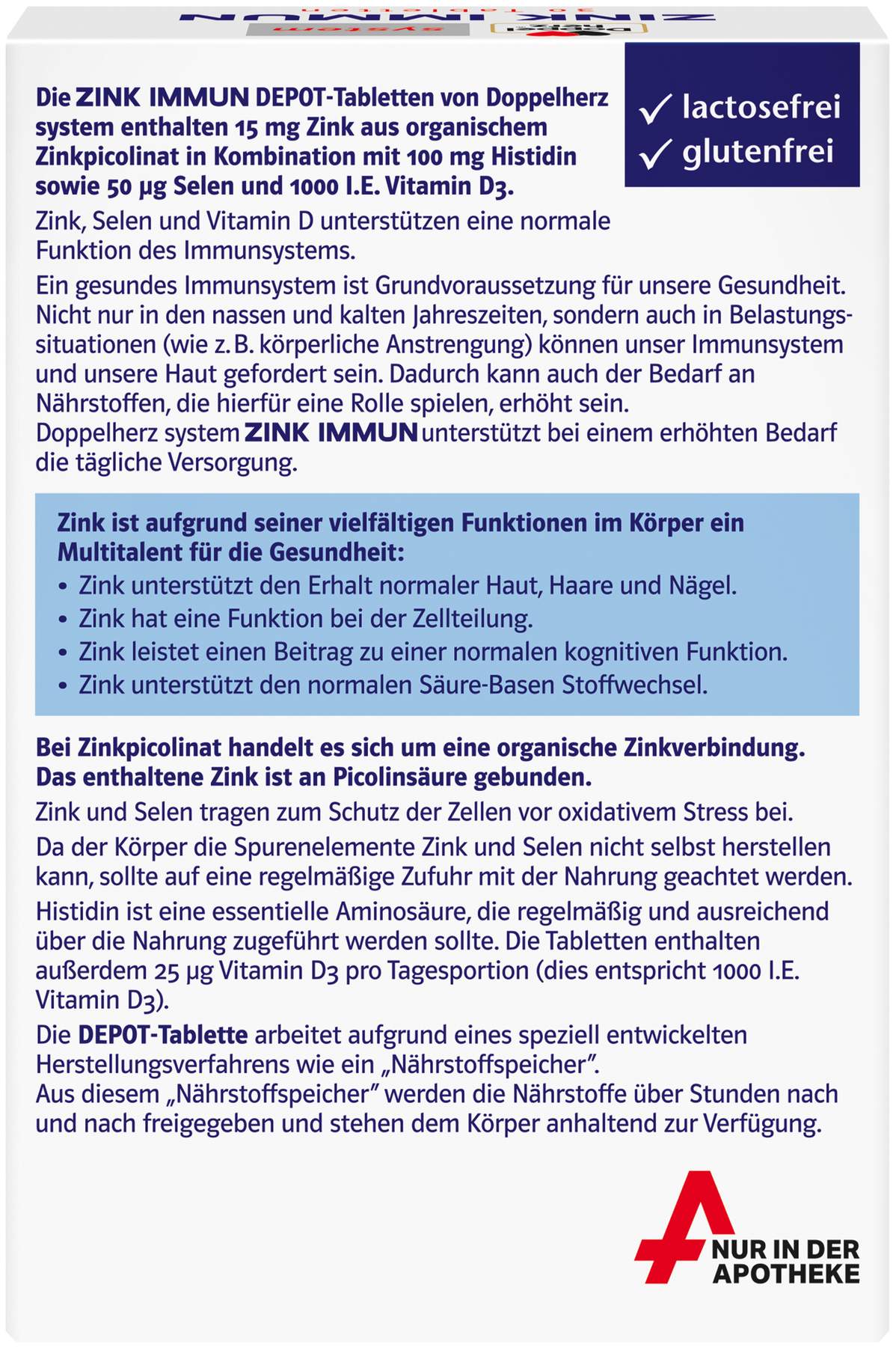 Doppelherz system Zink Immun 30 Tabletten