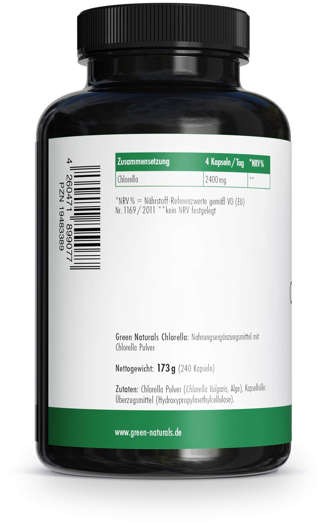 Green Naturals Chlorella 2400 mg Vegan 240 Kapseln