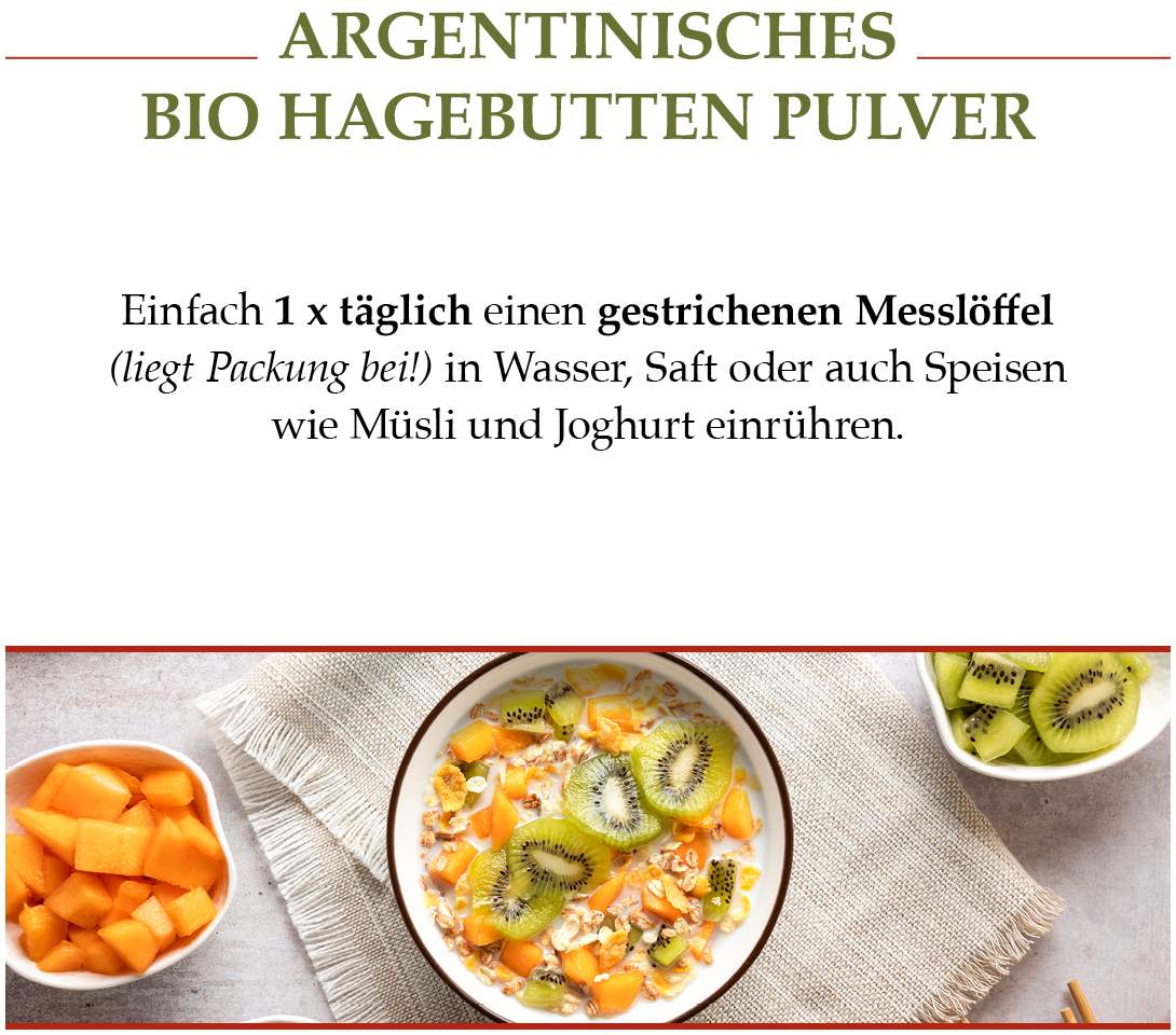Bio Hagebutten Pulver 250 g