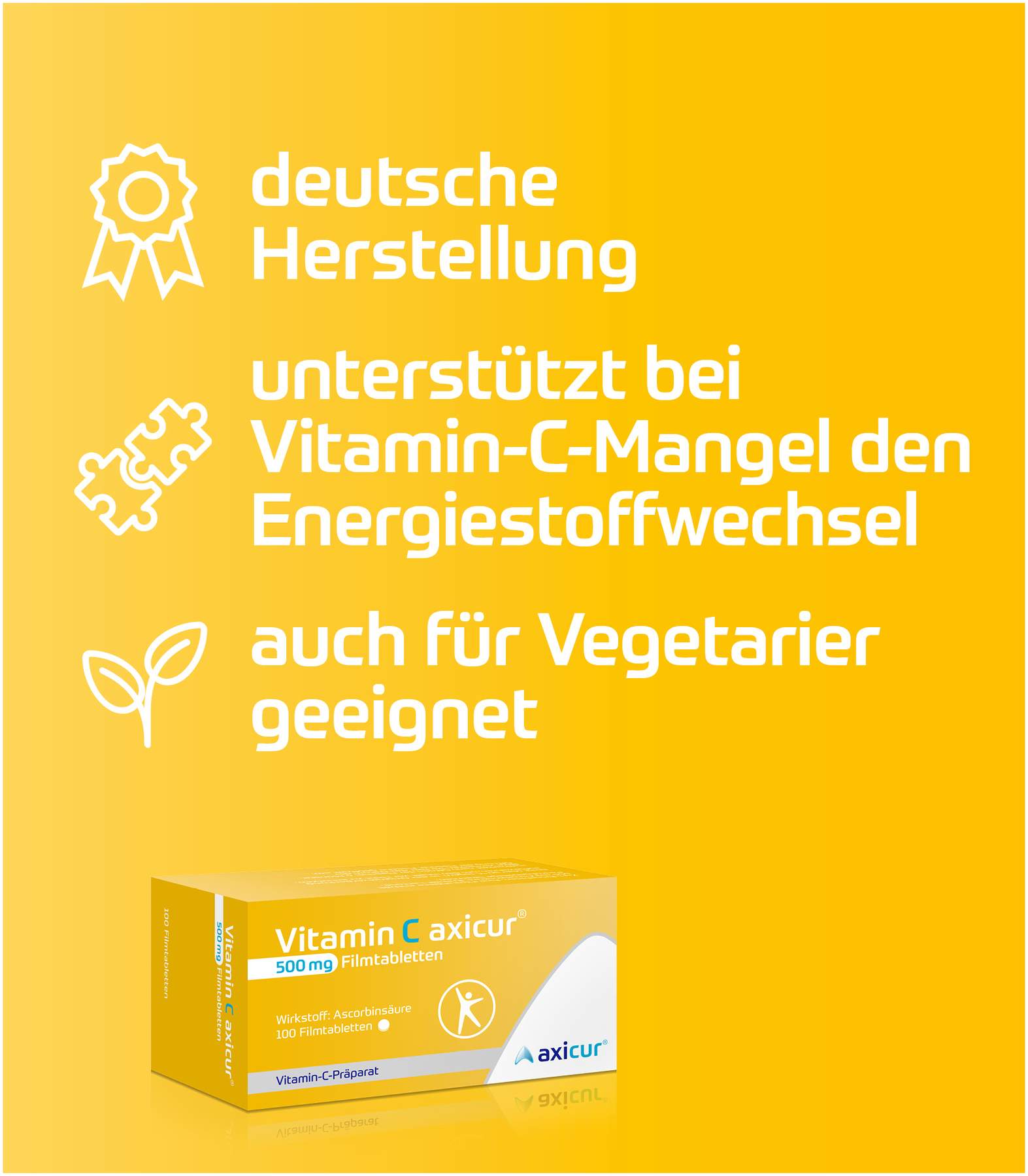 Vitamin C Axicur 500 mg 100 Filmtabletten