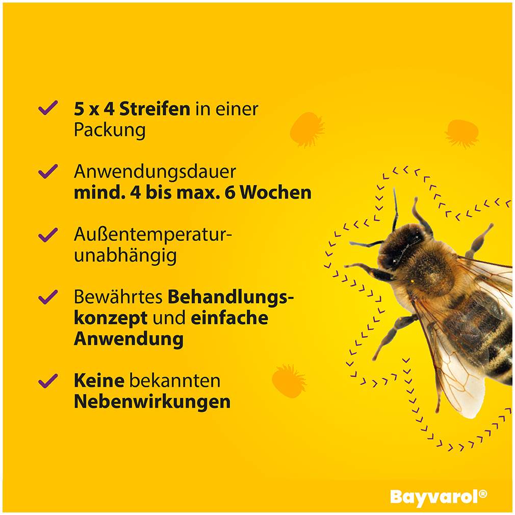 Bayvarol 3,6 mg Streifen für Honigbienen 3 x 5 x 4 Strips