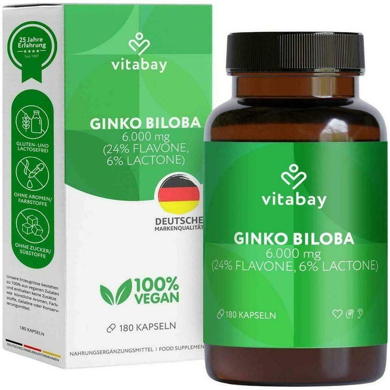 Ginkgo Biloba Extrakt 6000 mg Vegan Kapseln