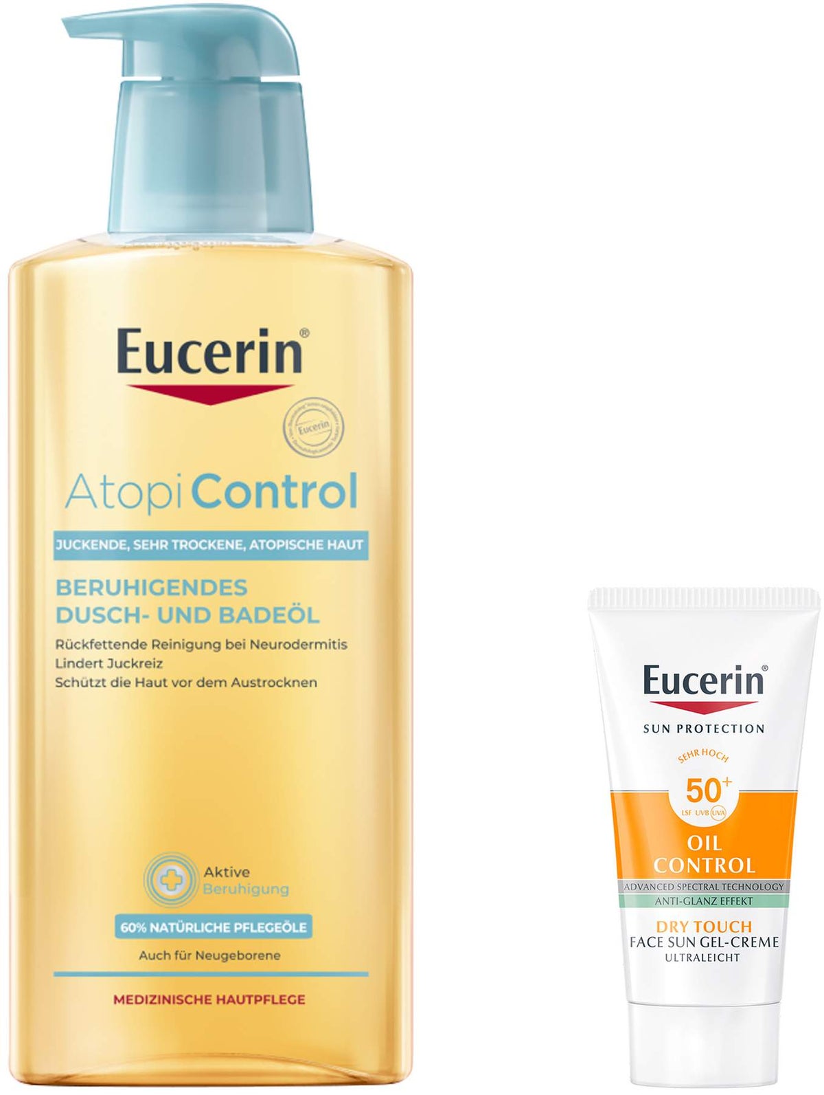 Eucerin AtopiControl Dusch- und Badeöl 400 ml + gratis Eucerin Sun Gel-Creme Oil Control 20 ml