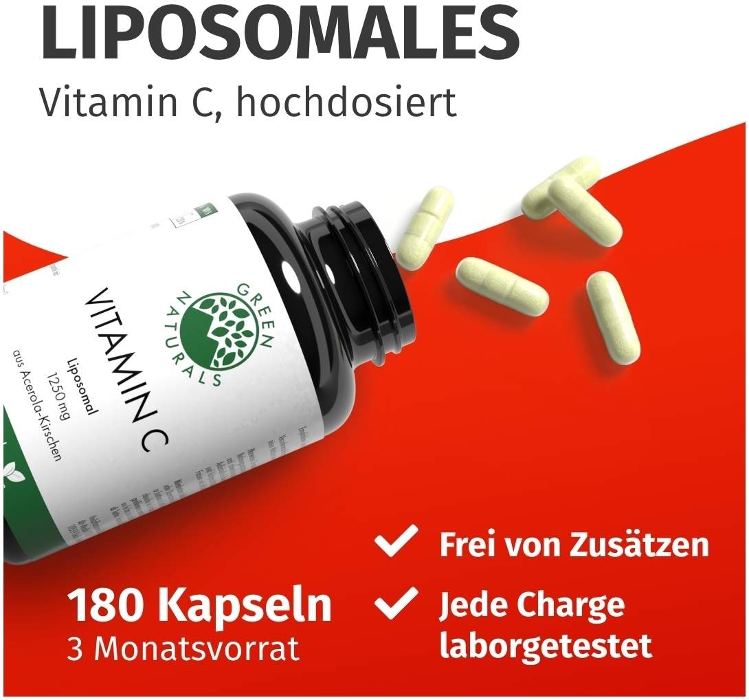 Green Naturals Vitamin C 1250 mg liposomal vegan 180 Kapseln