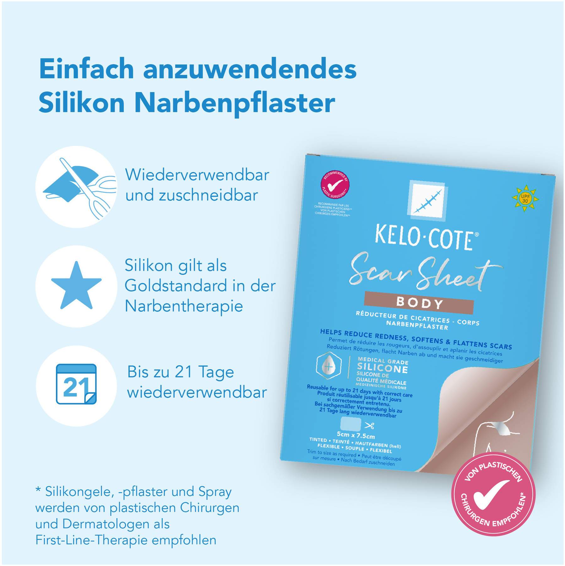Kelo-Cote Silikon-Narbenpflaster Body 1 Stück