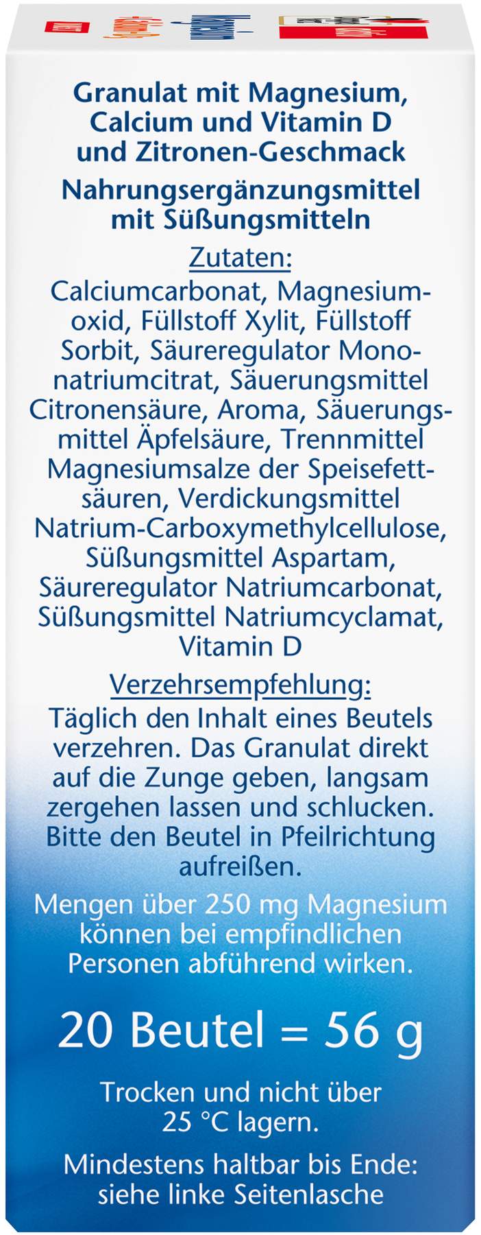 Doppelherz aktiv Magnesium + Calcium + D3 DIRECT Pellets 20 Stück