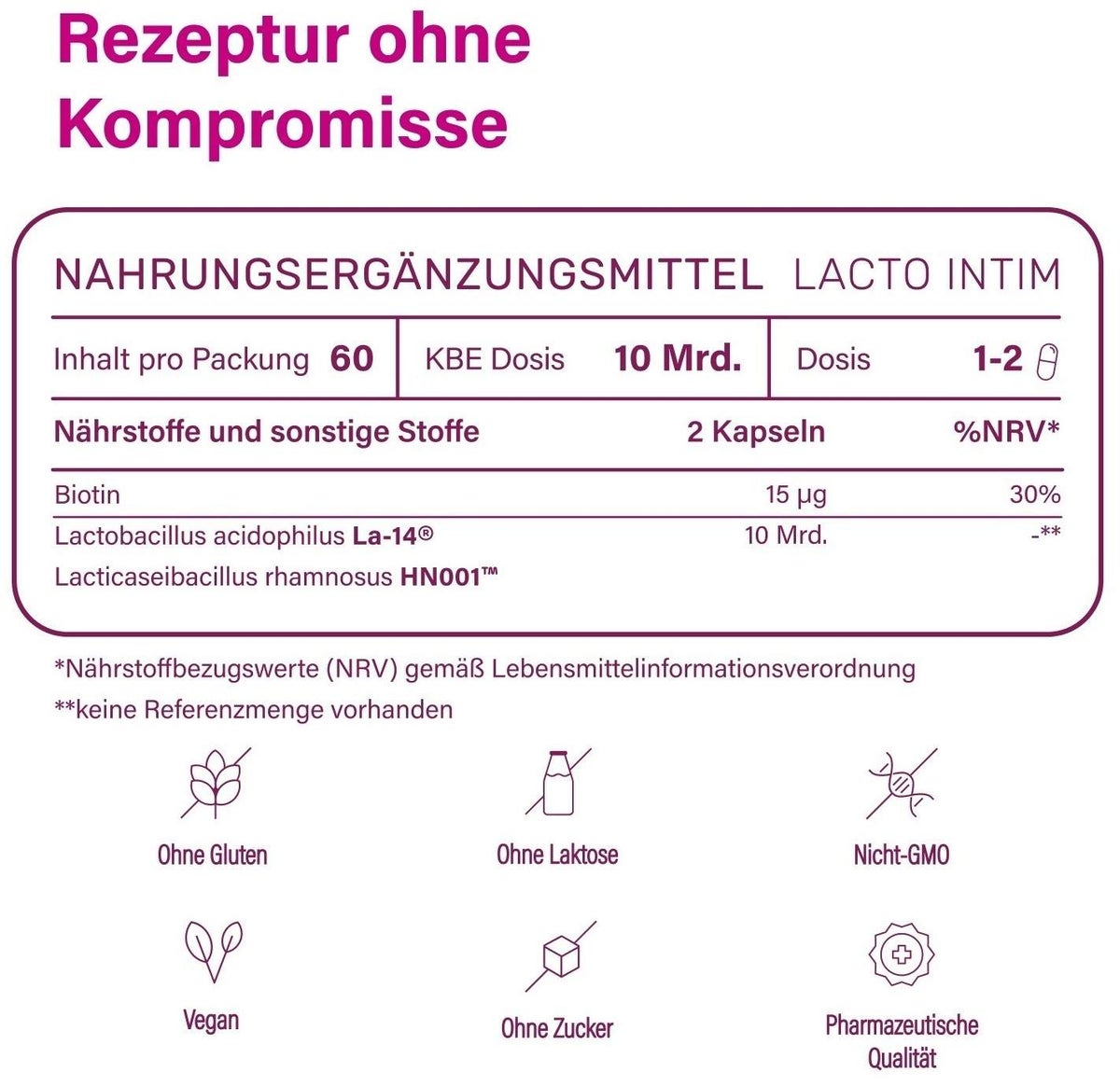 nupure Lacto Intim 60 magensaftresistente Kapseln