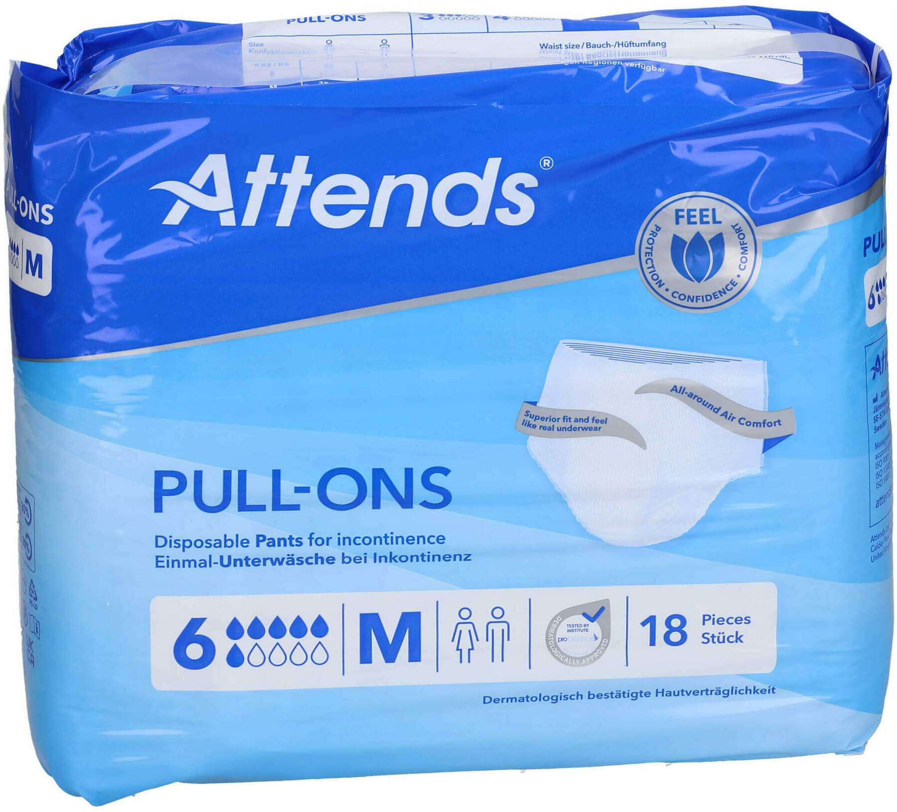 Attends Pull Ons 6 Medium 18 Stück