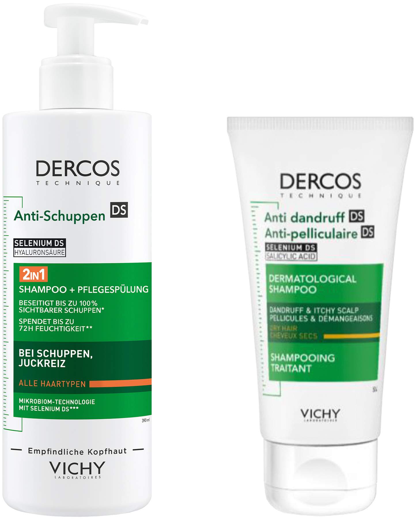 Vichy Dercos Anti-Schuppen 2in1 Shampoo + Conditioner 390 ml + gratis Vichy Dercos Anti Schuppen Shampoo 50 ml