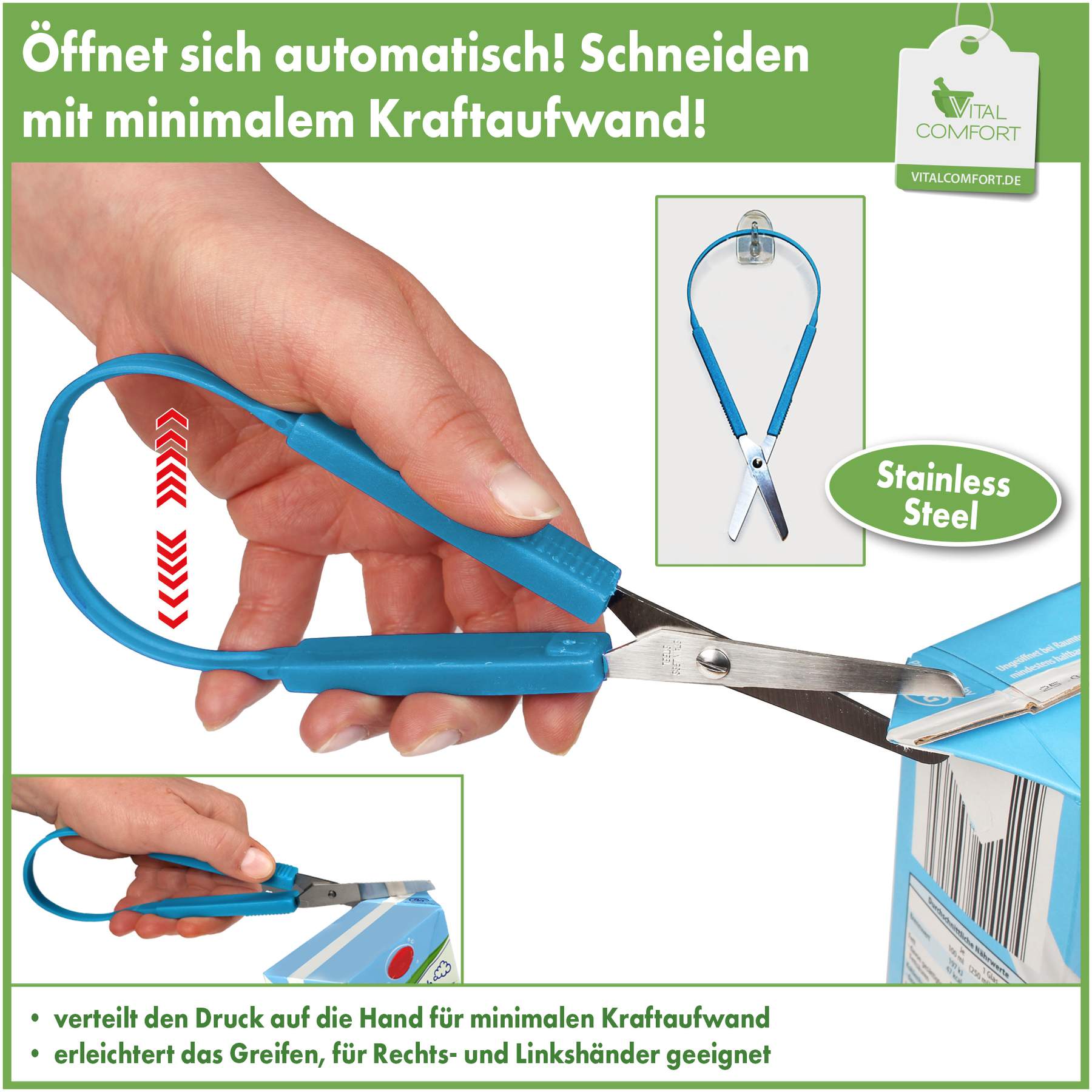 Feder-Schere EASY CUT, blauVital Comfort
