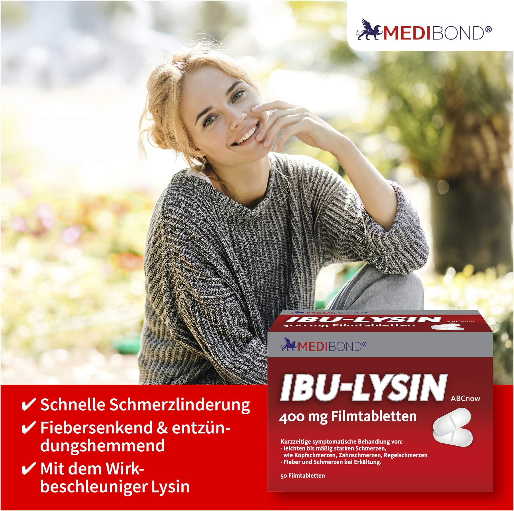 Ibu Lysin Medibond 400 mg 50 Filmtabletten