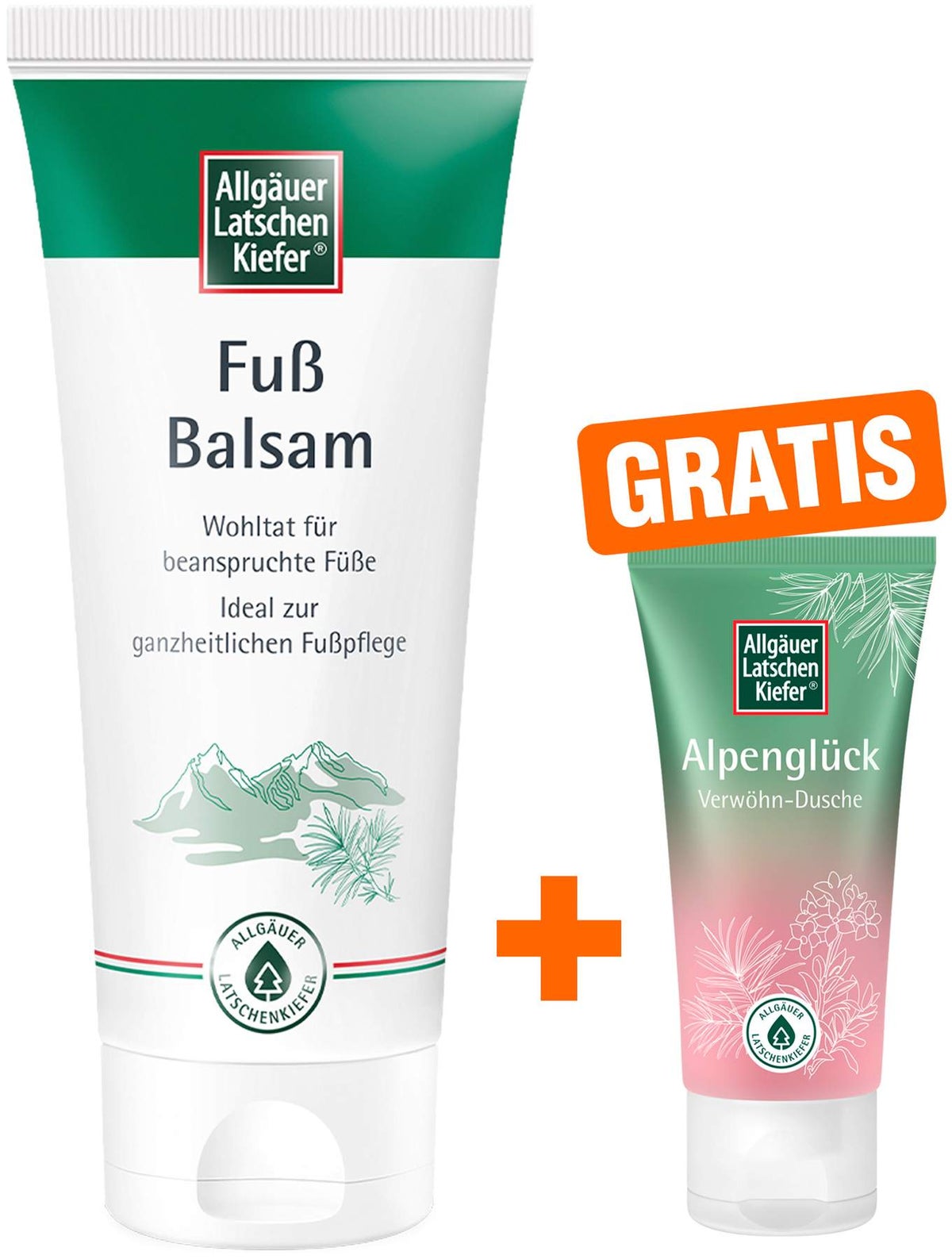 Allgäuer Latschenkiefer Fußbalsam 100 ml + gratis Allgäuer Latschenkiefer Alpenglück Dusche 30 ml