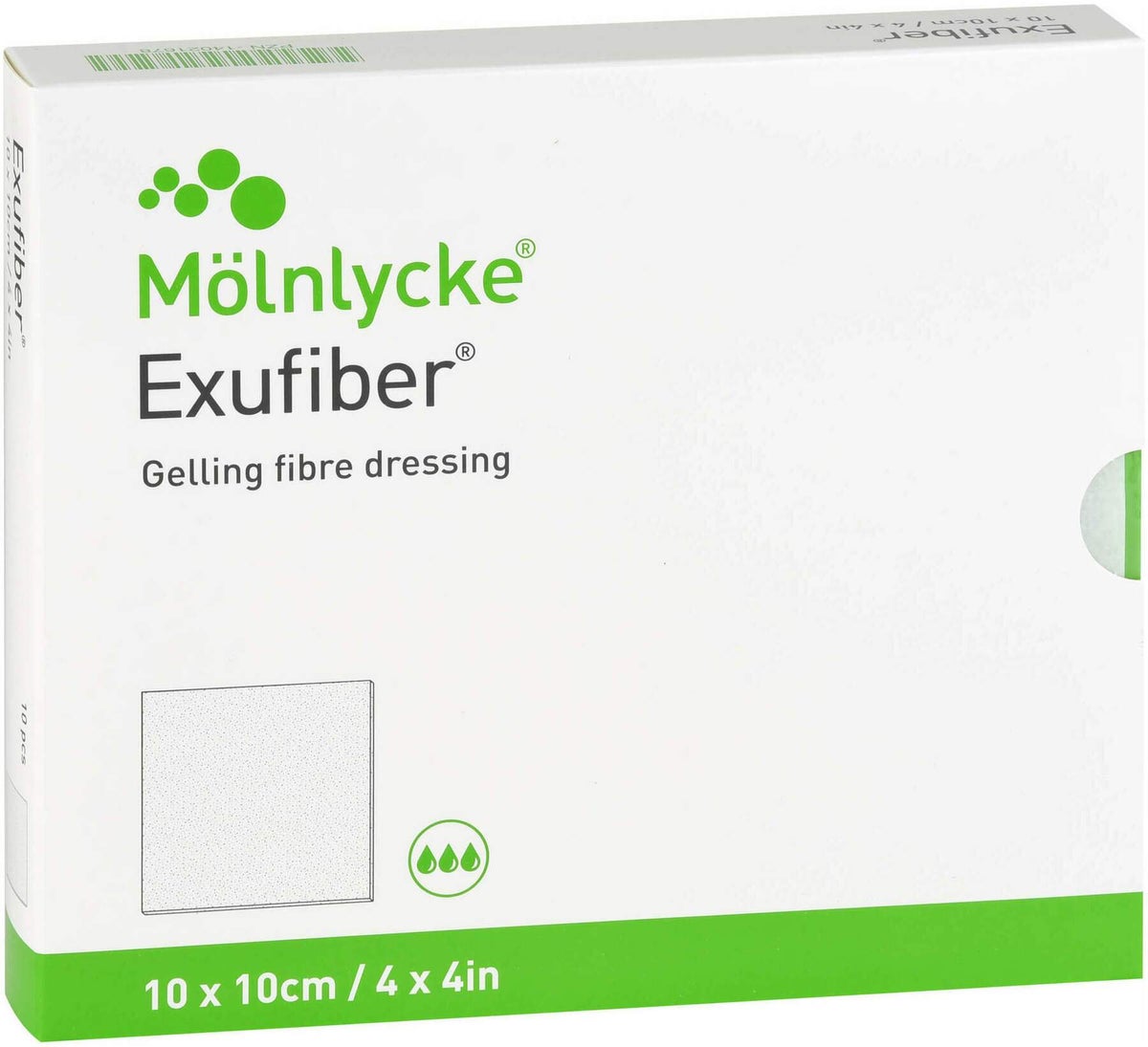 Exufiber 10 X 10 cm Gel-Faserverband 10 Stück