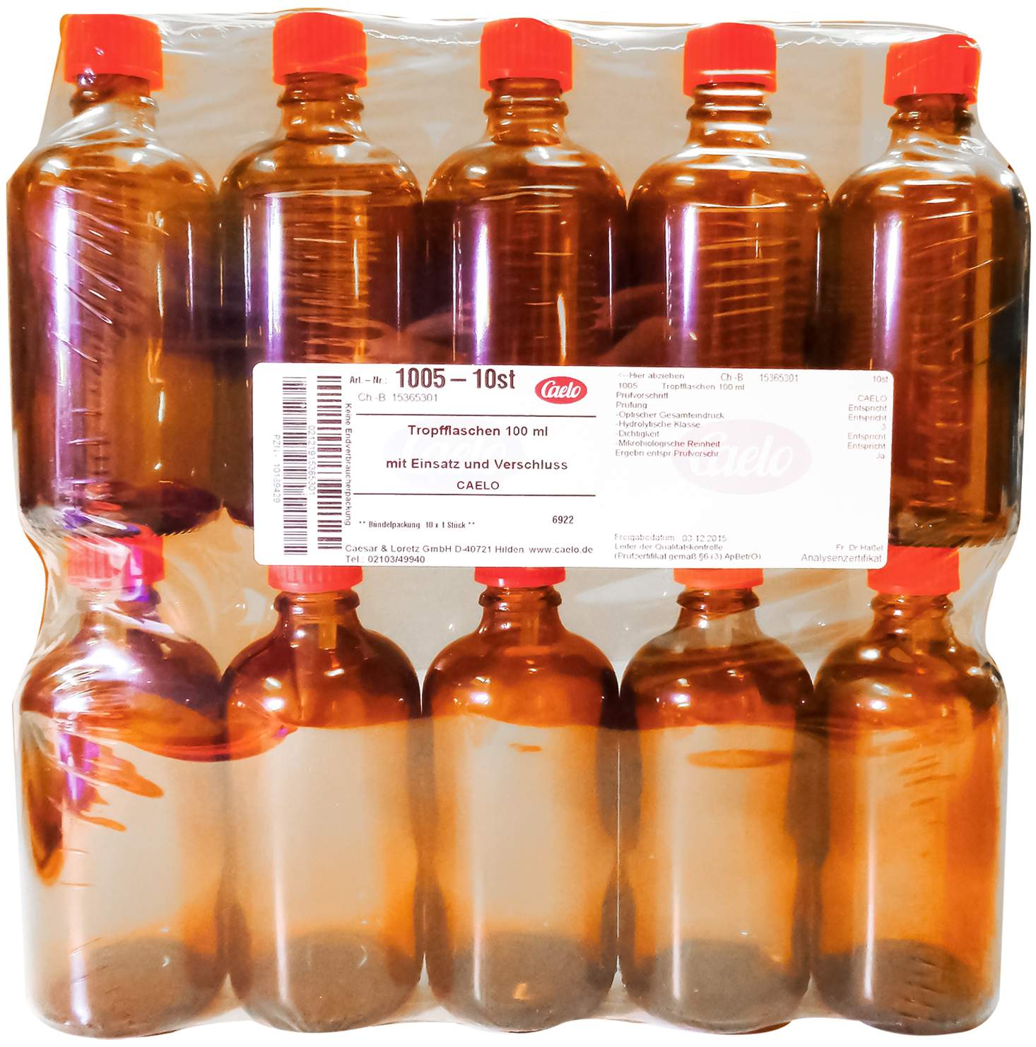 Tropfflasche 10 X 10 ml Braun Mit Einsatz + Verschluss