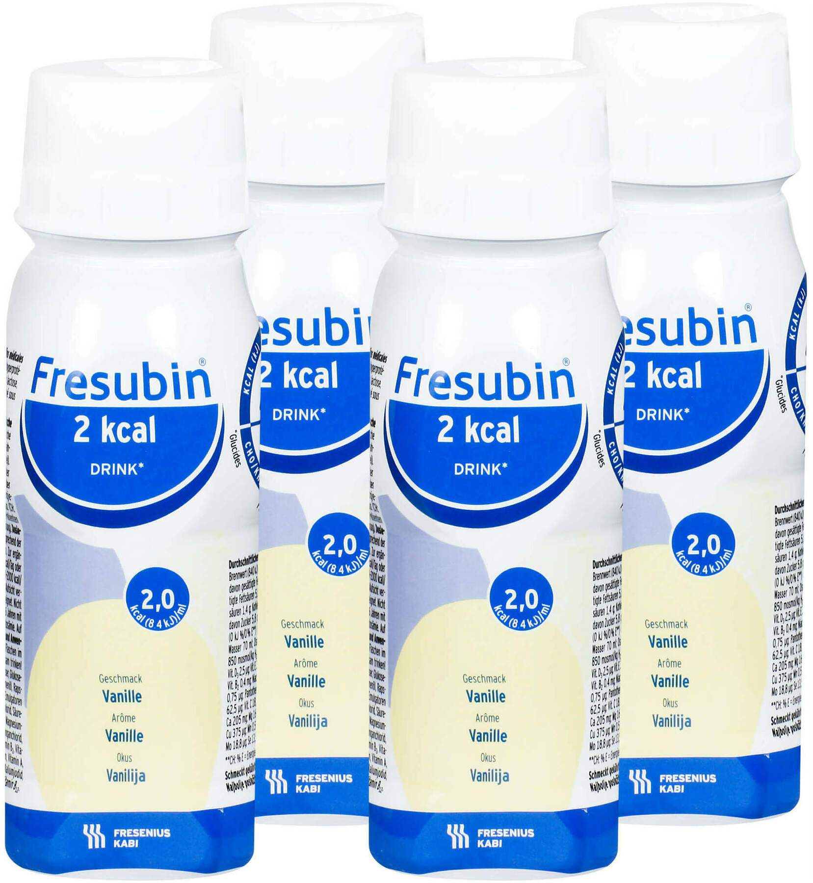Fresubin 2 Kcal Drink Vanille Trinkflasche 4 X 200 ml