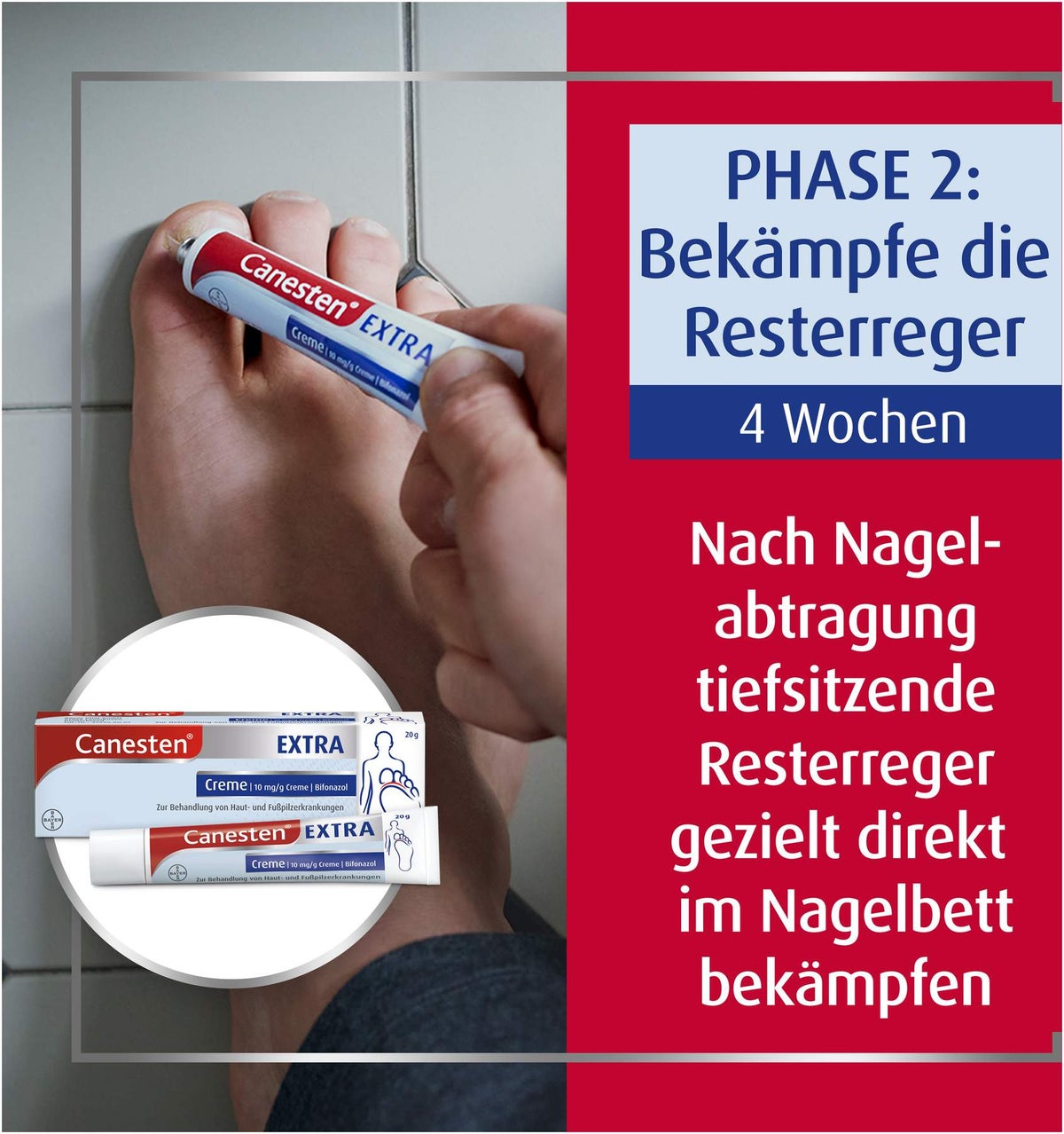 Sparset Canesten Extra Nagelset + Canesten Extra 20 g Creme