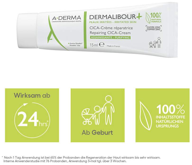 A-Derma Dermalibour+ Cica Reparierende Creme 15 ml