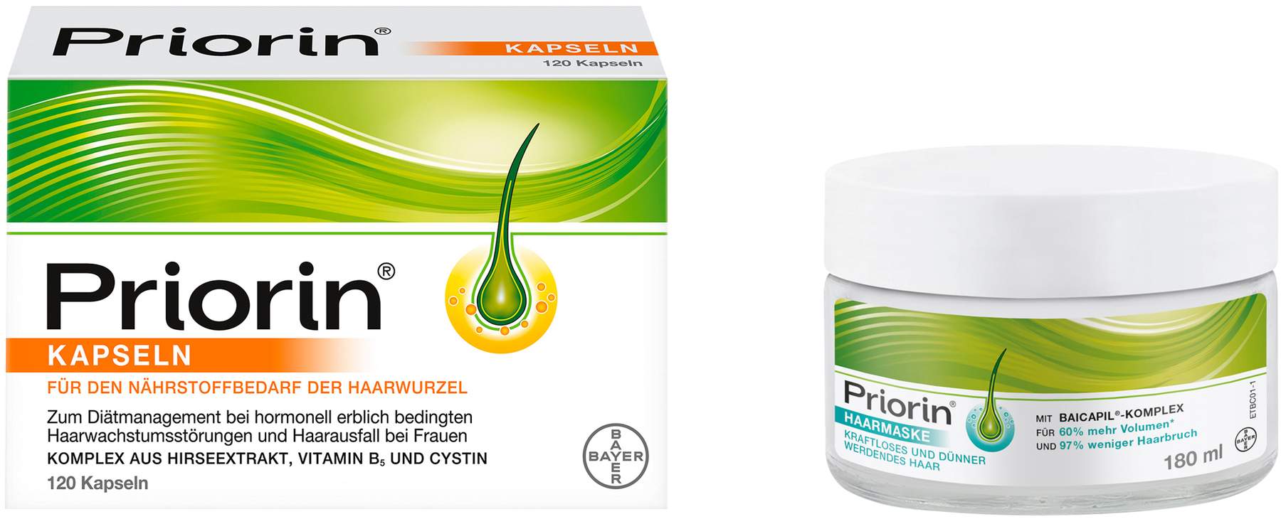 Priorin 270 Kapseln + Priorin Haarmaske 180 ml