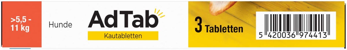 AdTab 225 mg für mittelgroße Hunde (5,5-11 kg) 3 Kautabletten
