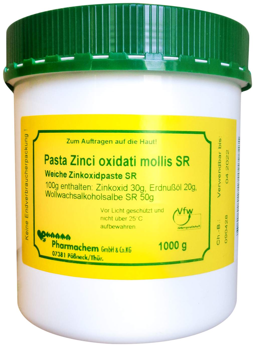 Pasta Zinci Oxidat. Mollis Sr 1000 G Salbe