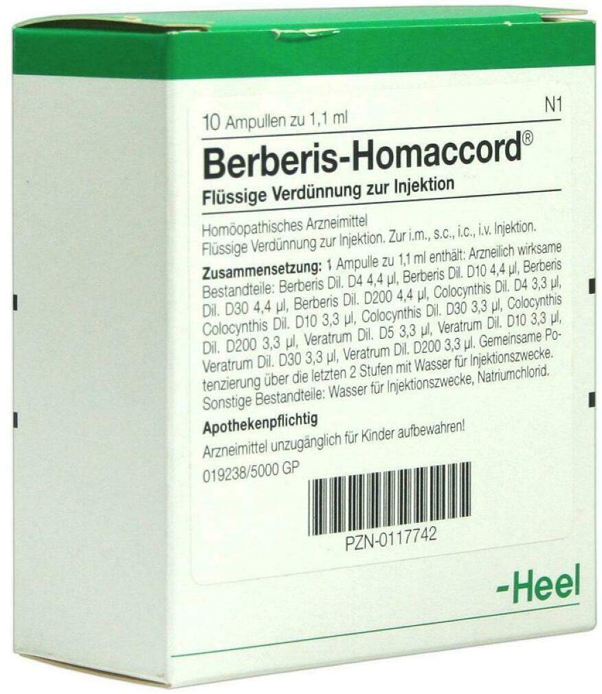 Berberis Homaccord 10 Ampullen