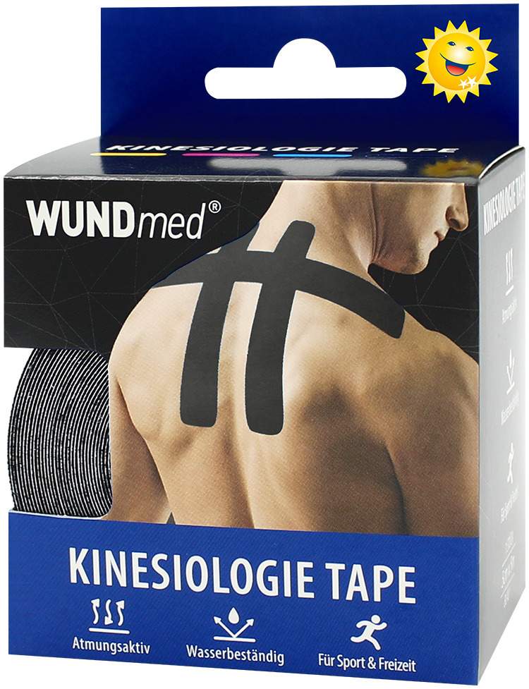 Wundmed Kinesiologie Tape schwarz 5 cm x 5 m