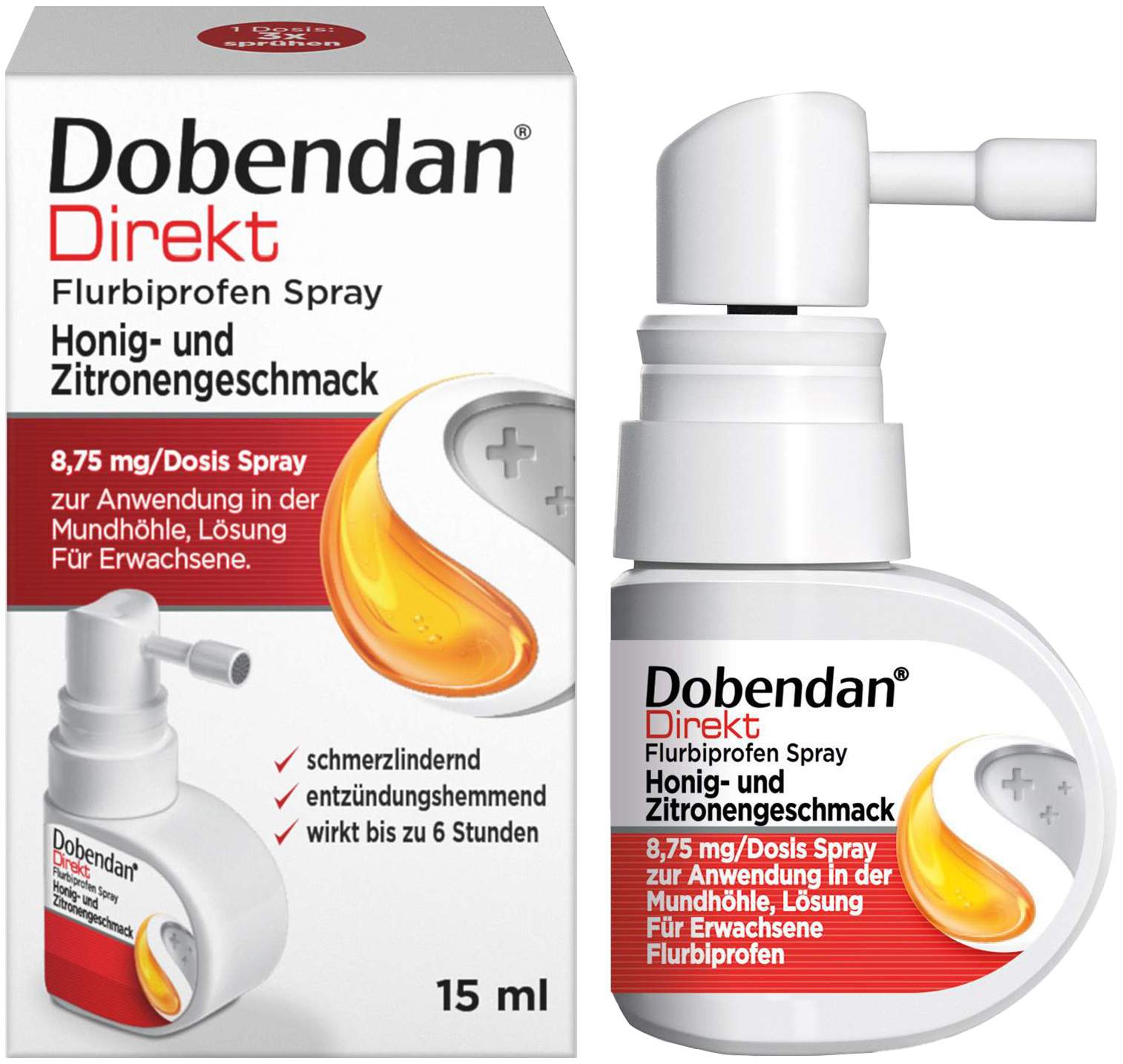 Dobendan Direkt Flurbiprofen 15 ml Halsspray Honig & Zitrone